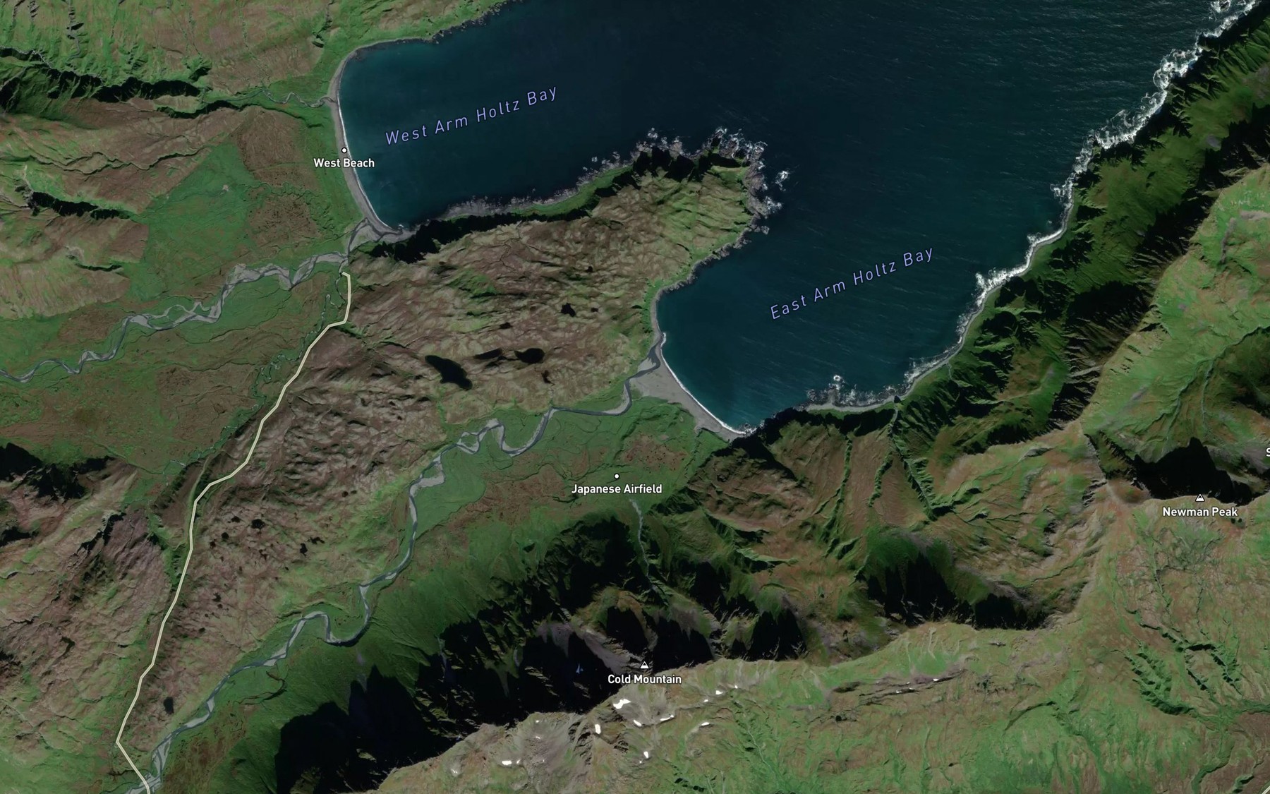 Satellite map of the O'Donnell Creek