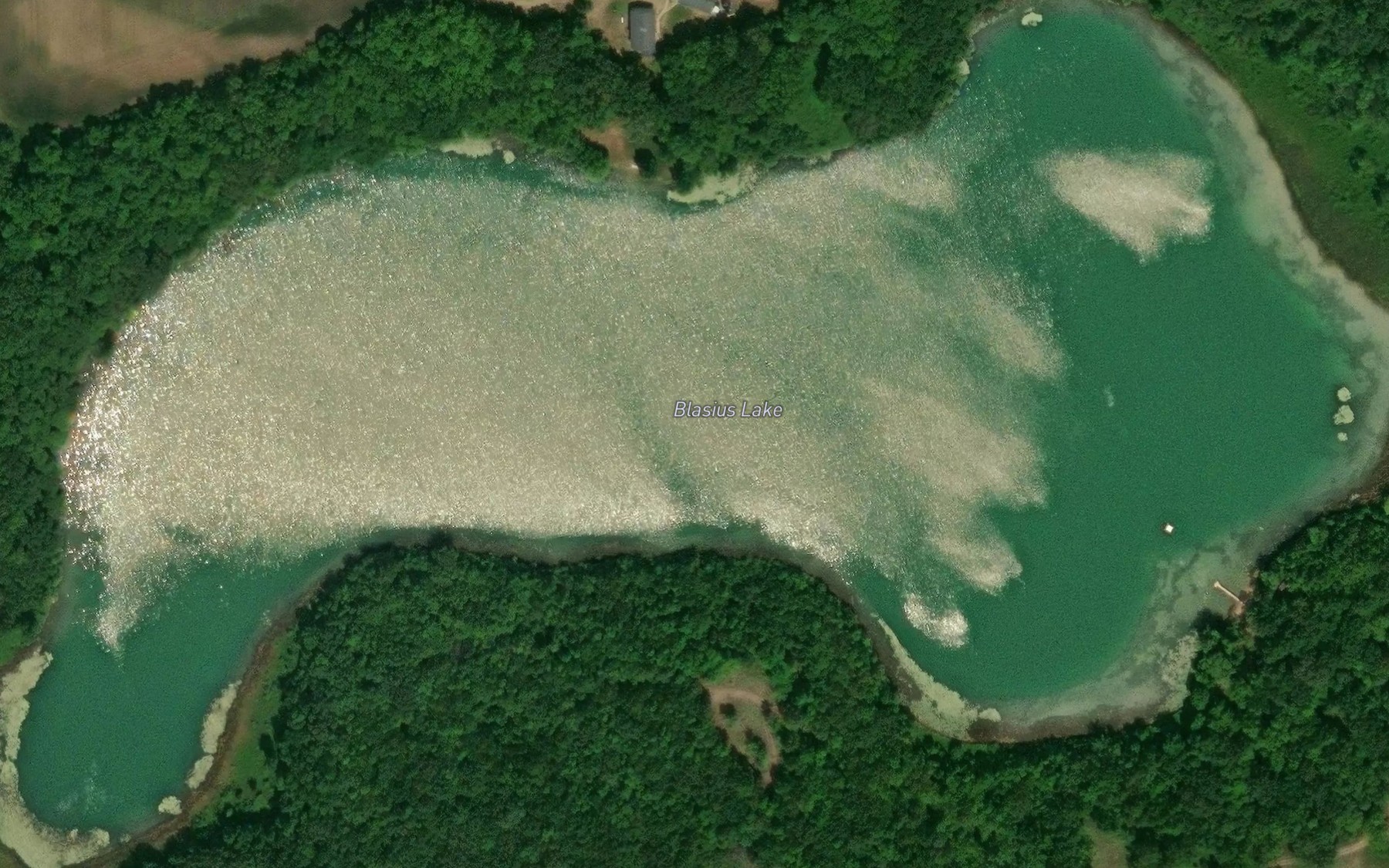 Satellite map of the Schroeder Lake