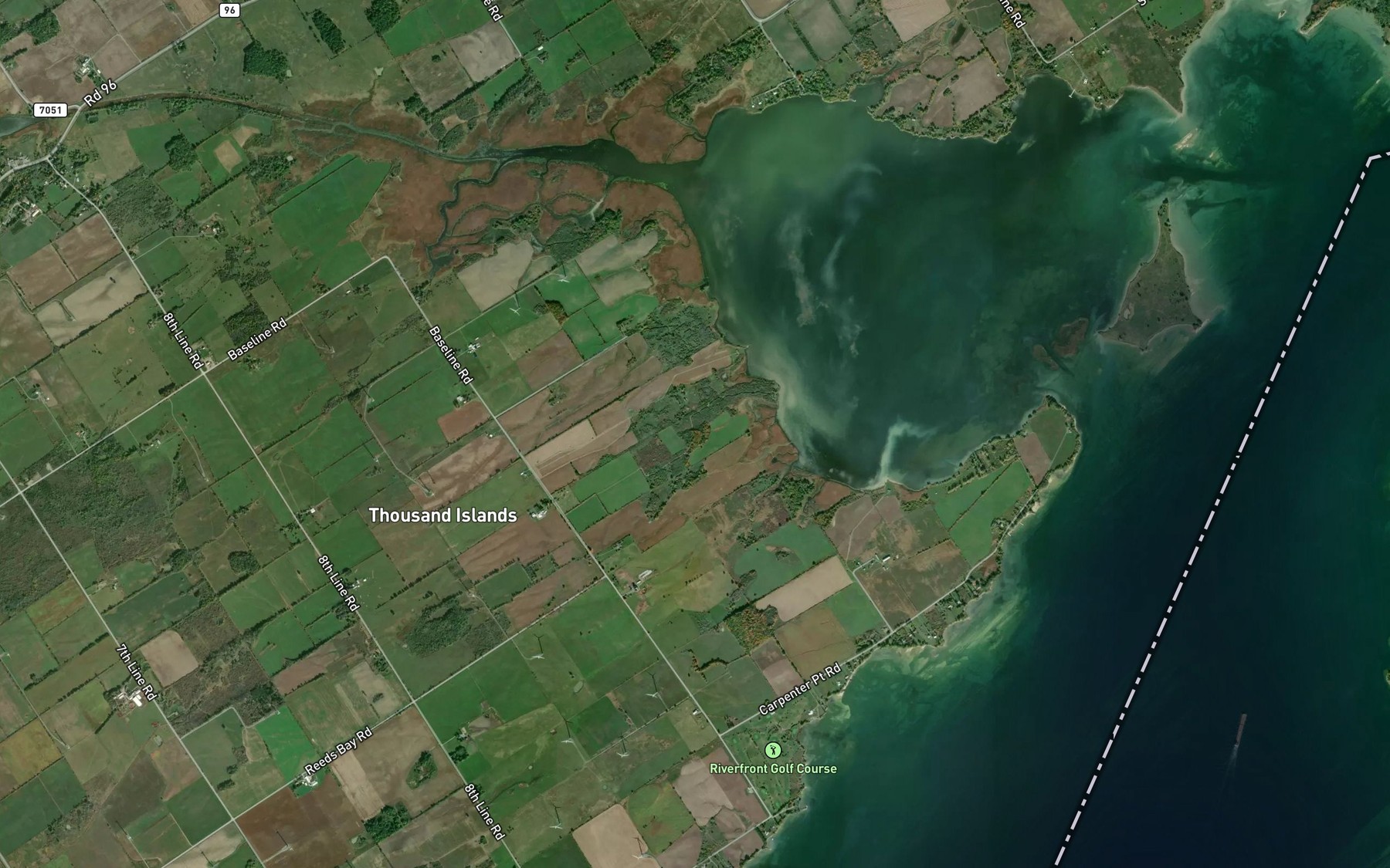 Satellite map of the Shanty Creek