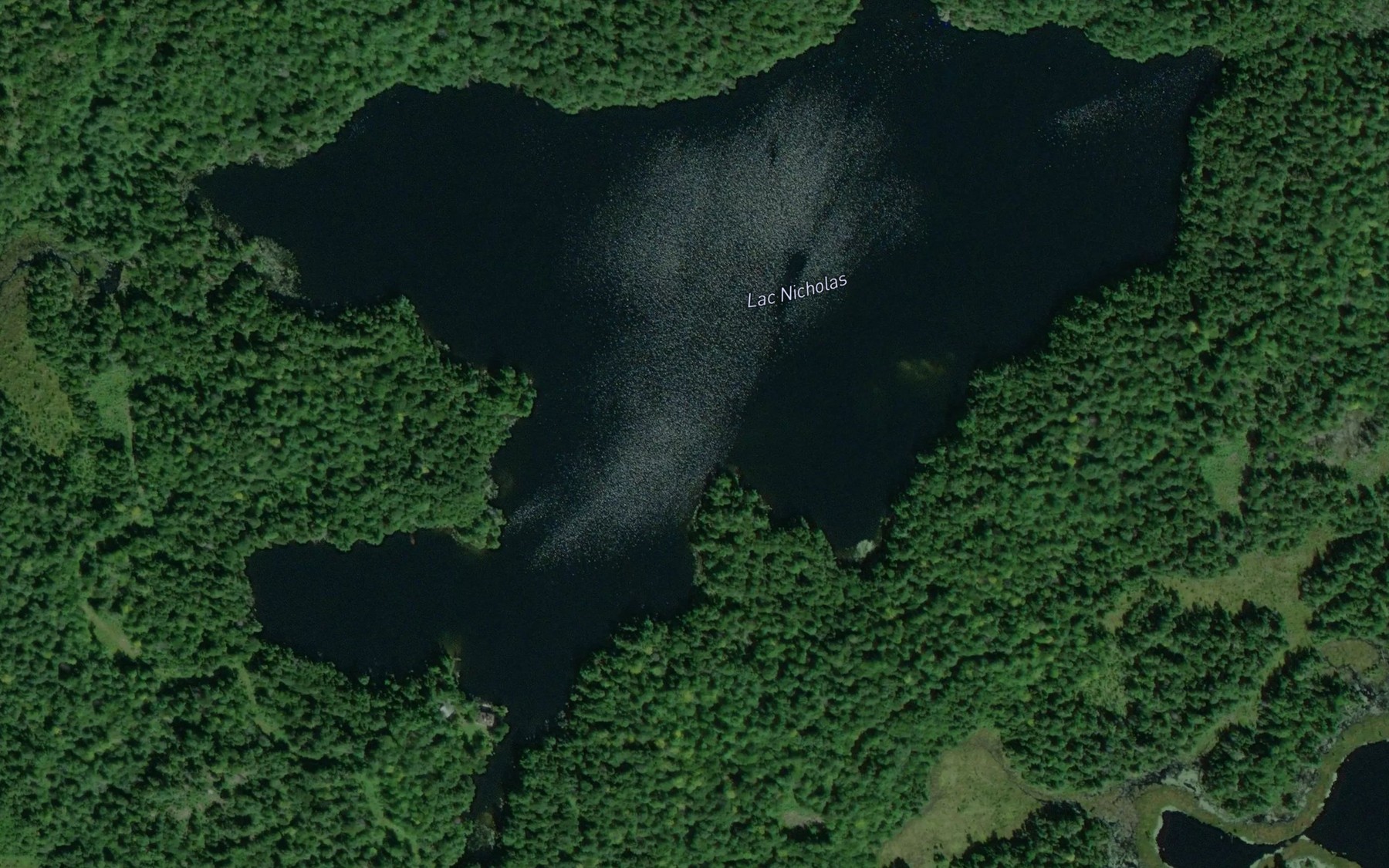 Satellite map of the Lac Nicholas