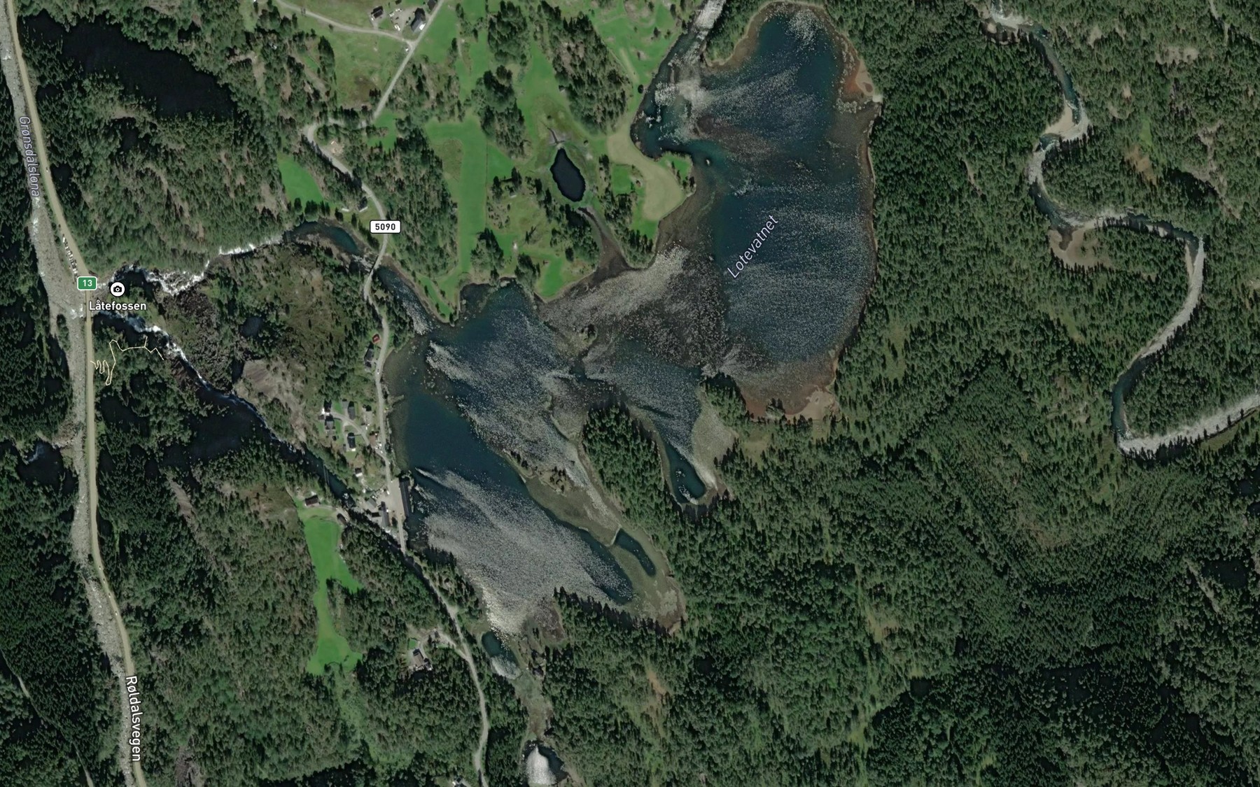 Satellite map of the Lotevatnet