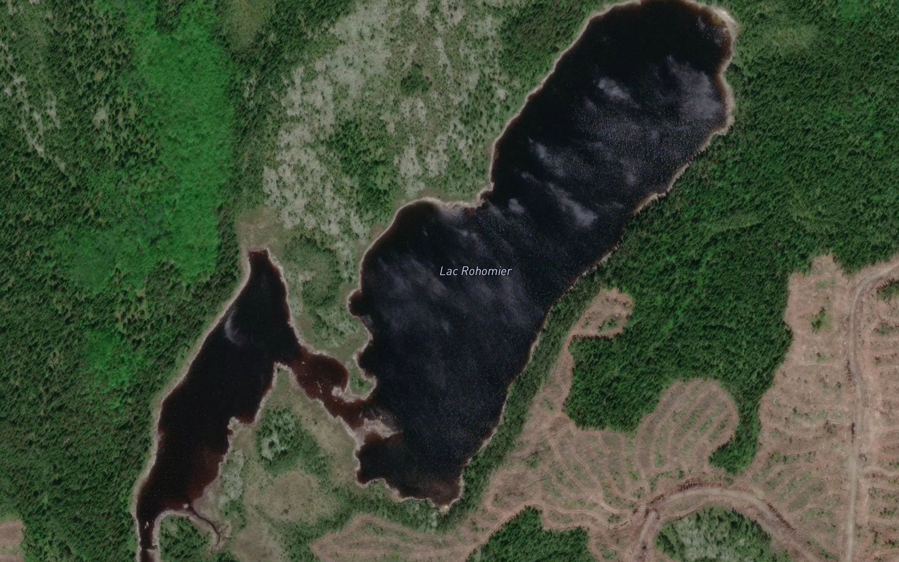 Satellite map of the Lac Rohomier