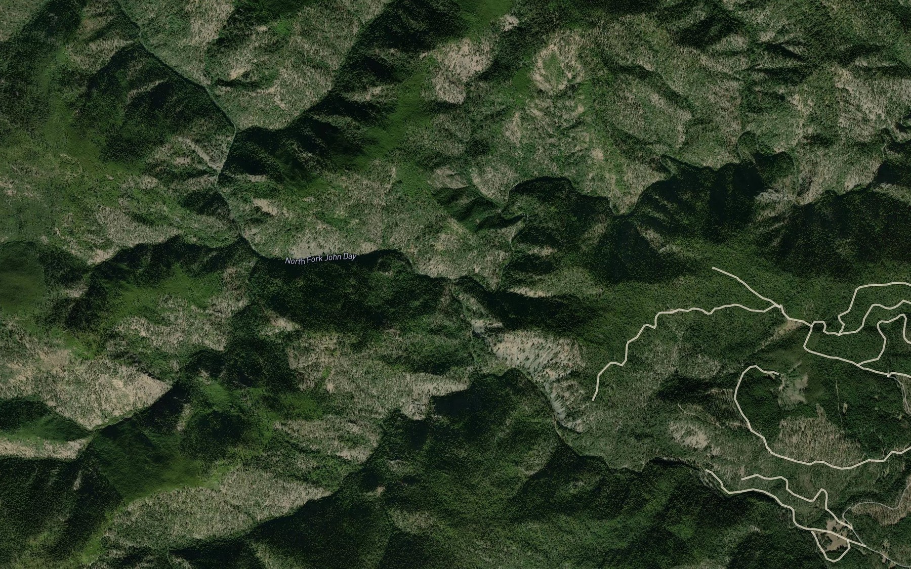 Satellite map of the Lake Creek