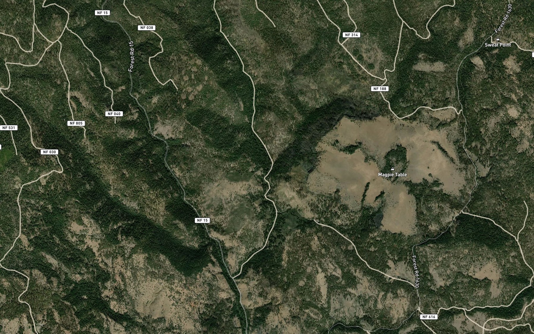 Satellite map of the Magpie Creek