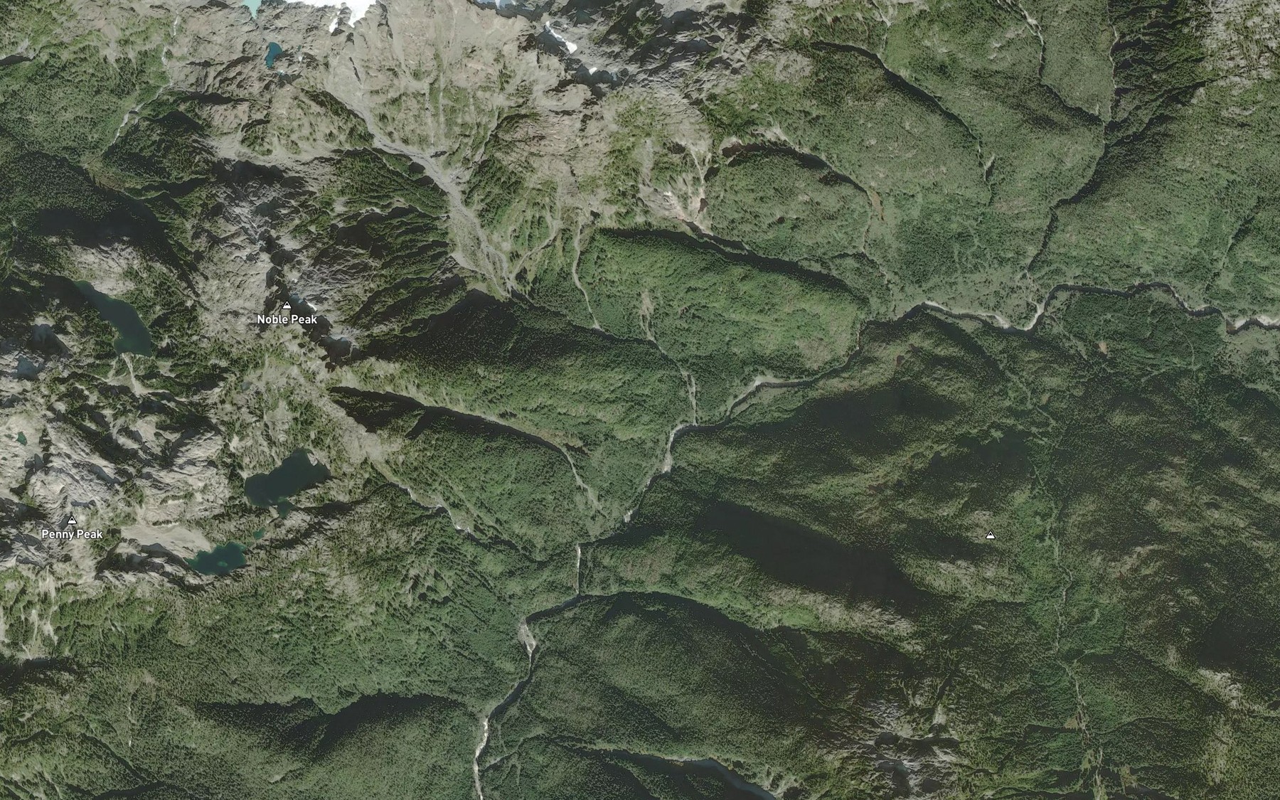 Satellite map of the Noble Creek
