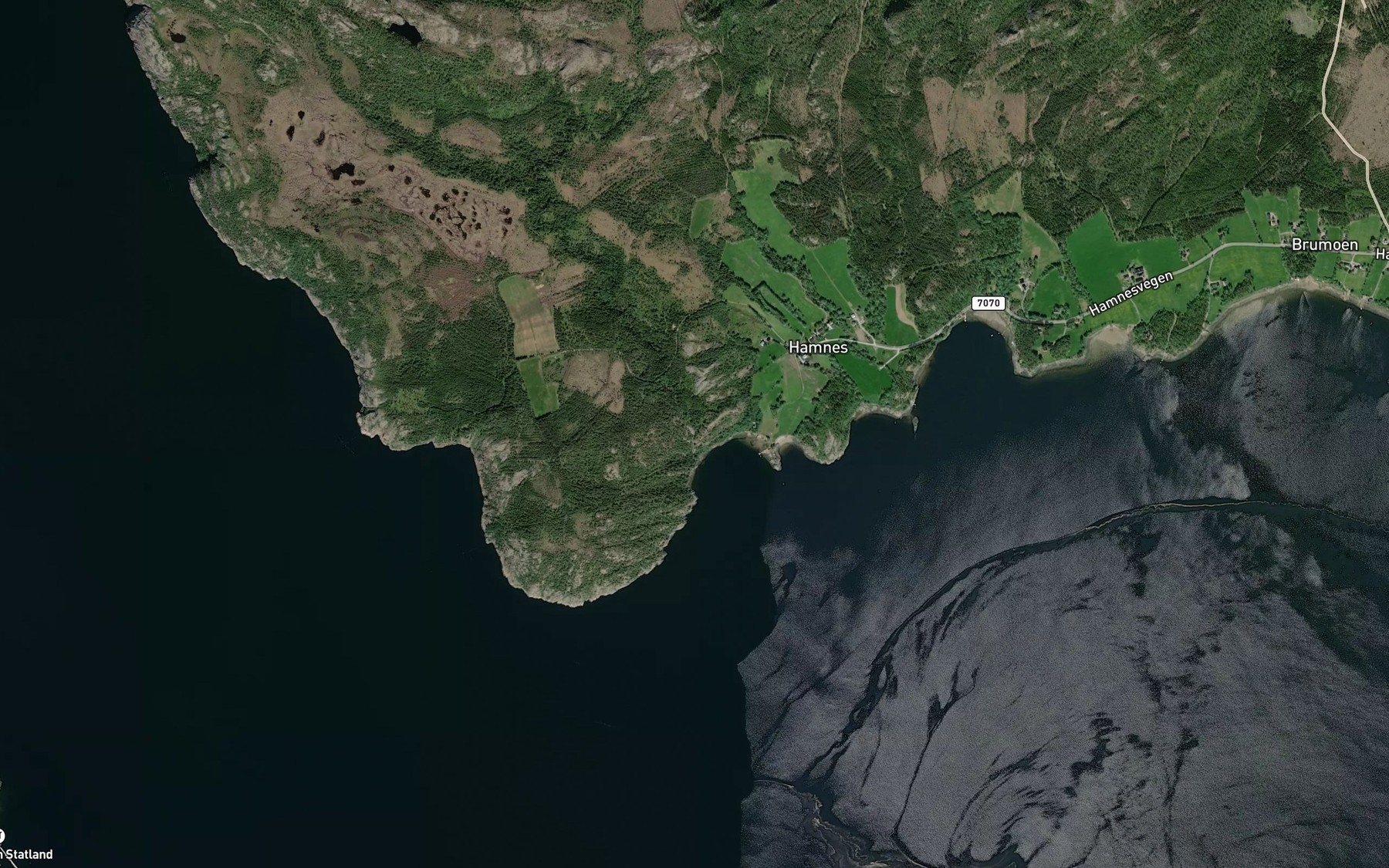 Satellite map of the Sagfossen