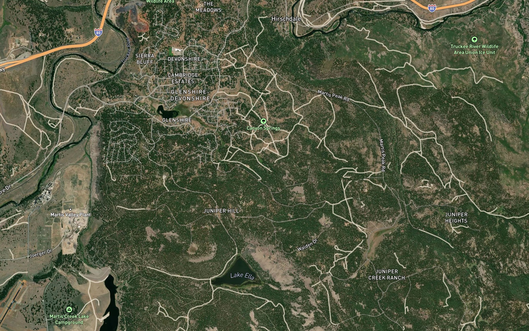 Satellite map of the Buck Spring