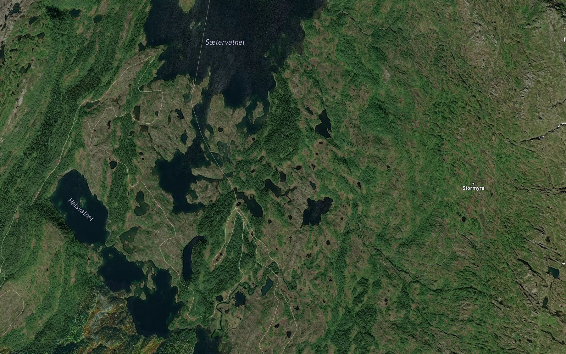 Satellite map of the Akerbergtjonna