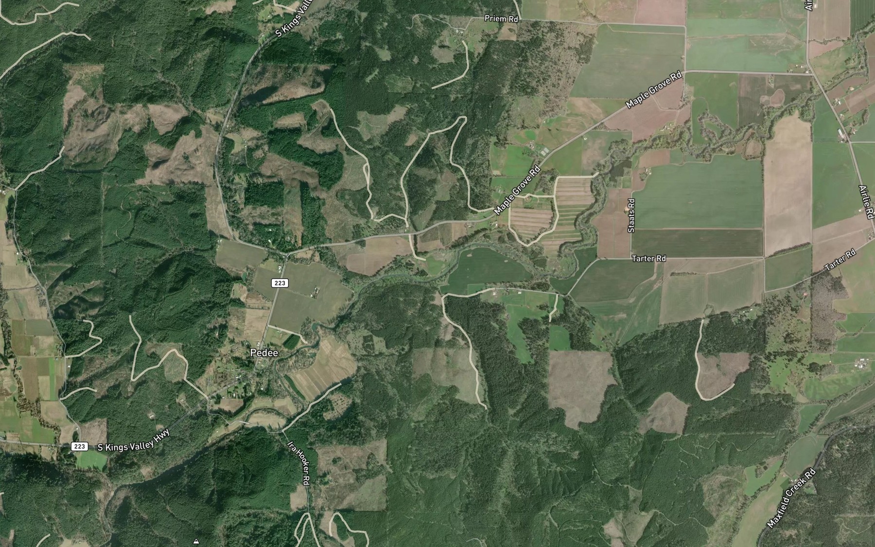 Satellite map of the Link Creek