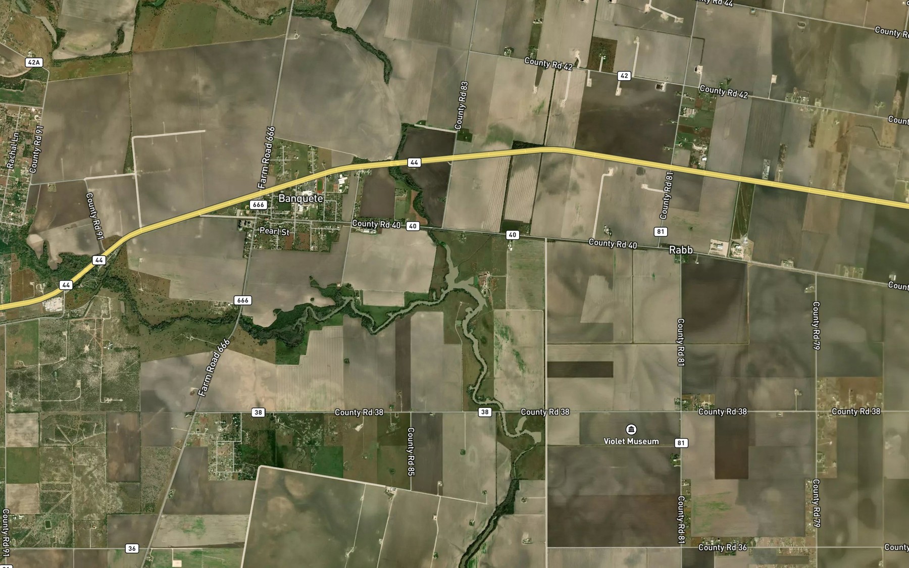 Satellite map of the Agua Dulce Creek