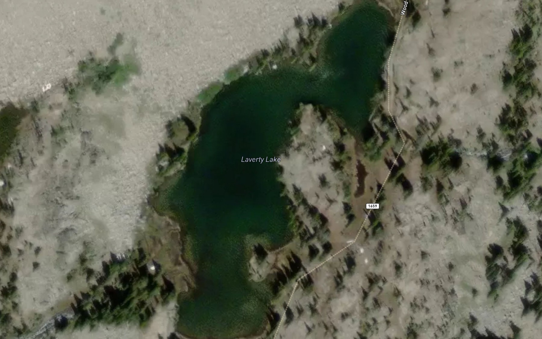 Satellite map of the Laverty Lakes