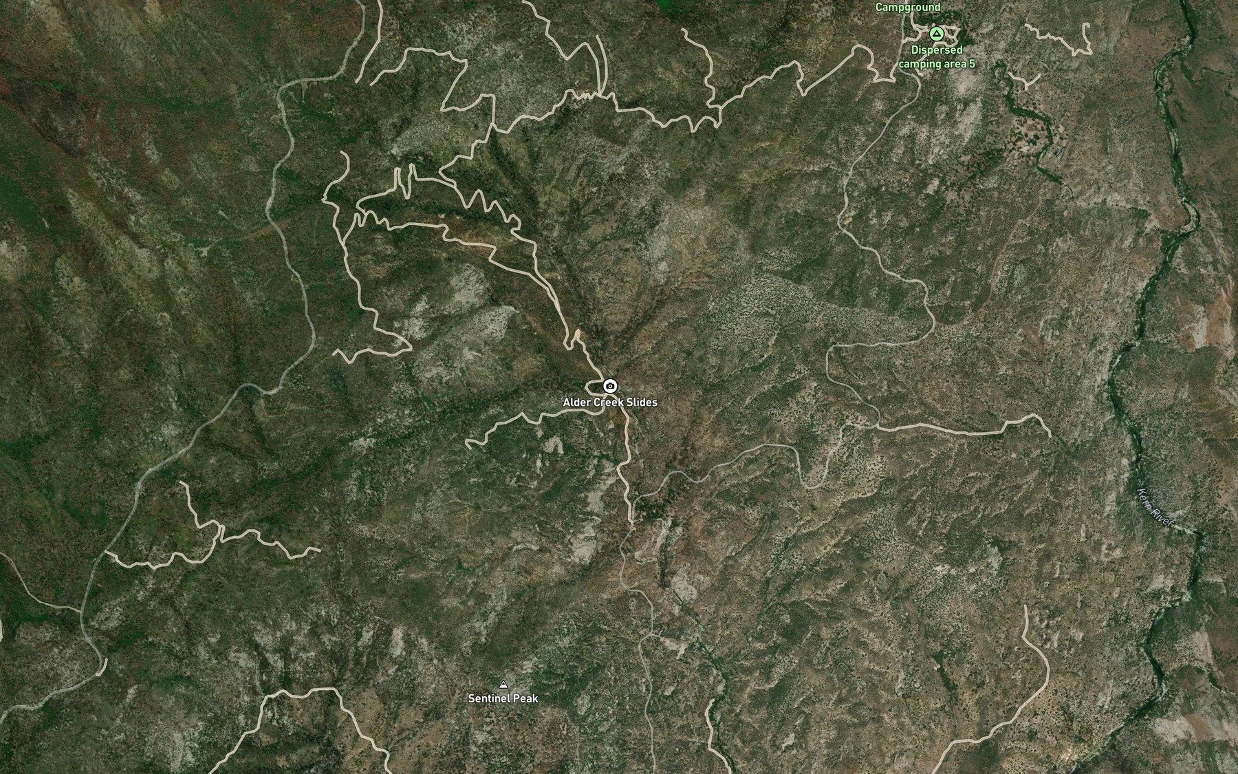 Satellite map of the Alder Creek