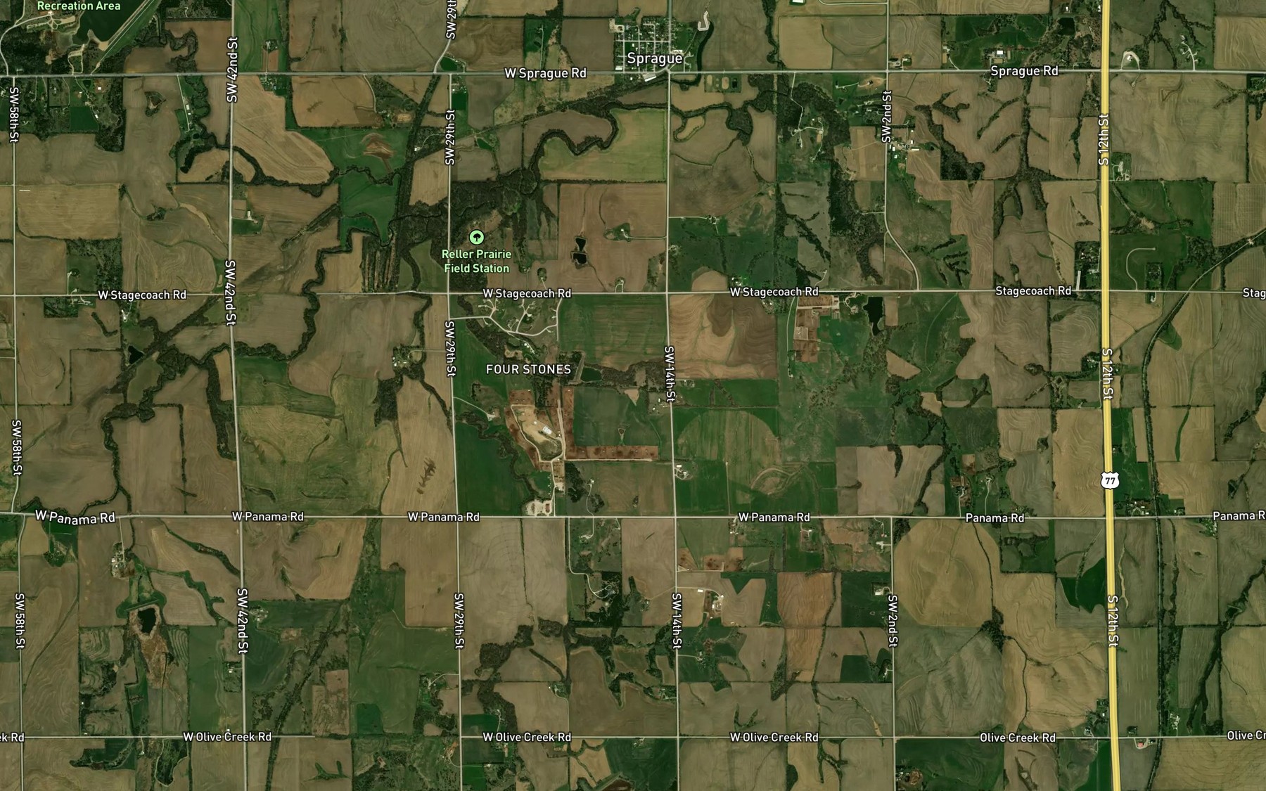 Satellite map of the Upper Salt Creek Reservoir 2-1