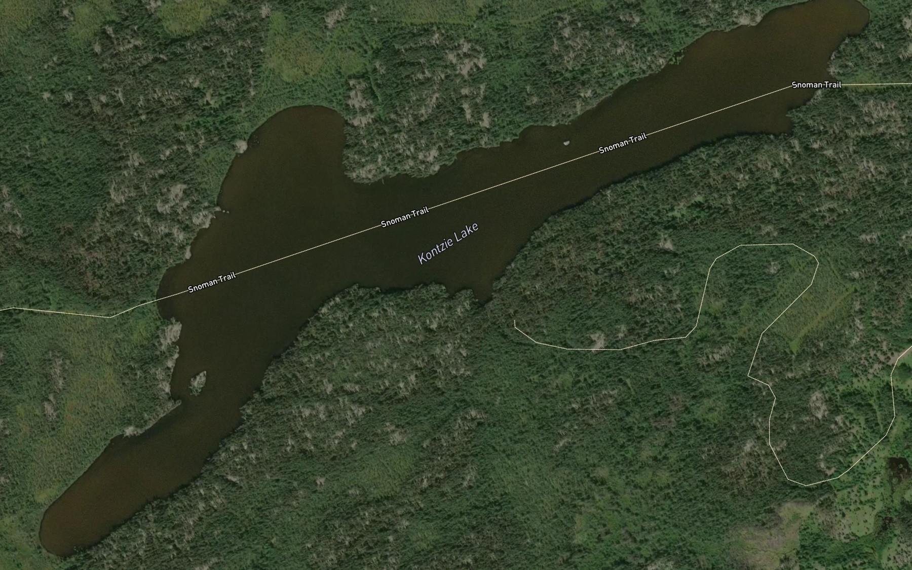 Satellite map of the Kontzie Lake