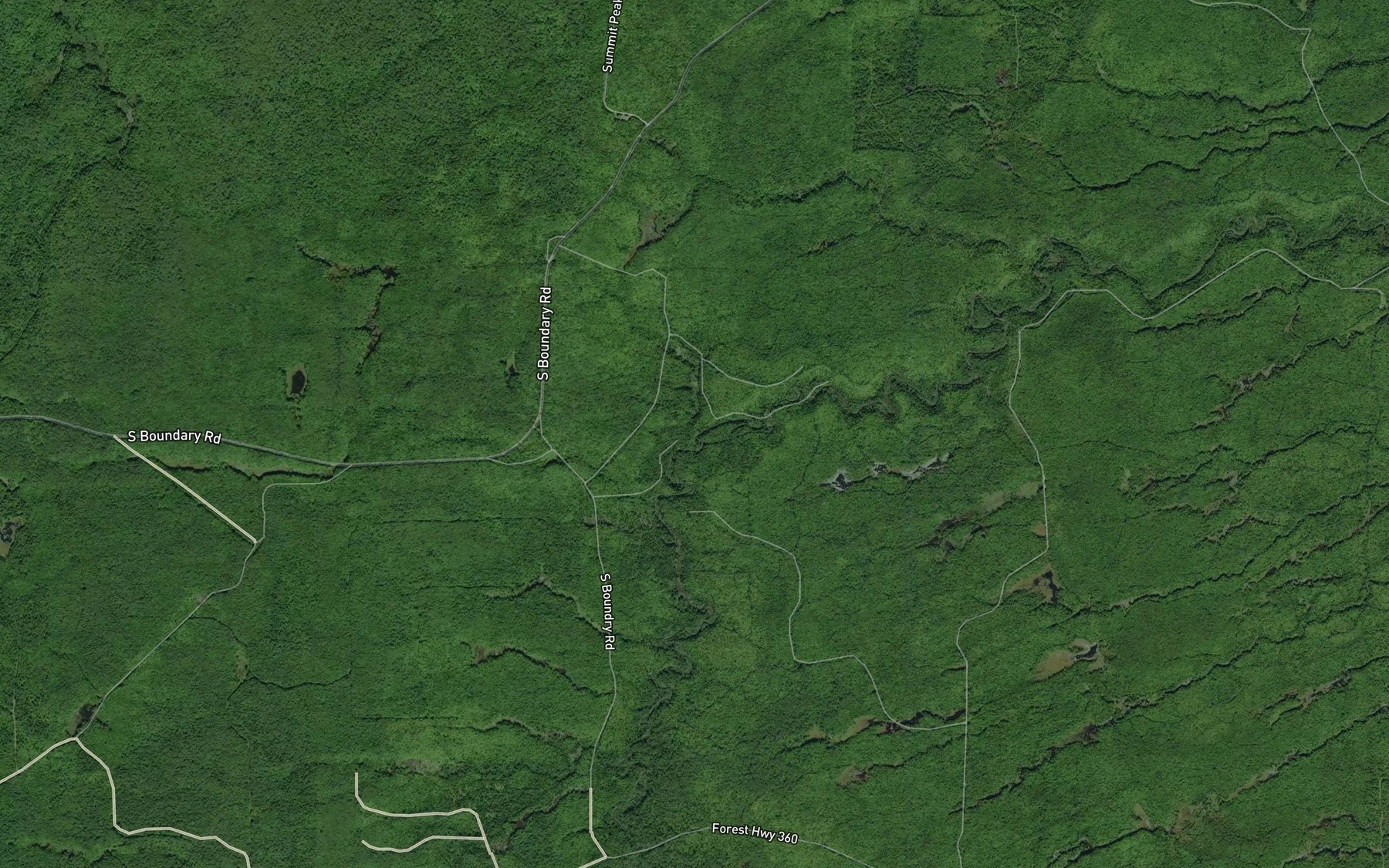 Satellite map of the Sooty Creek