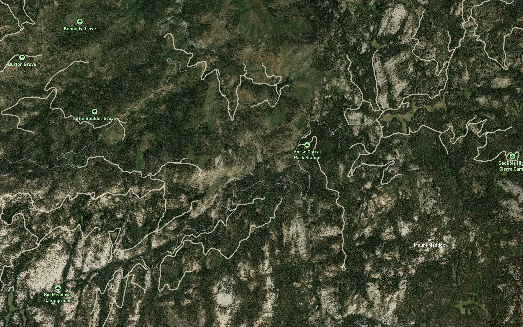 Satellite map of the Horse Corral Creek