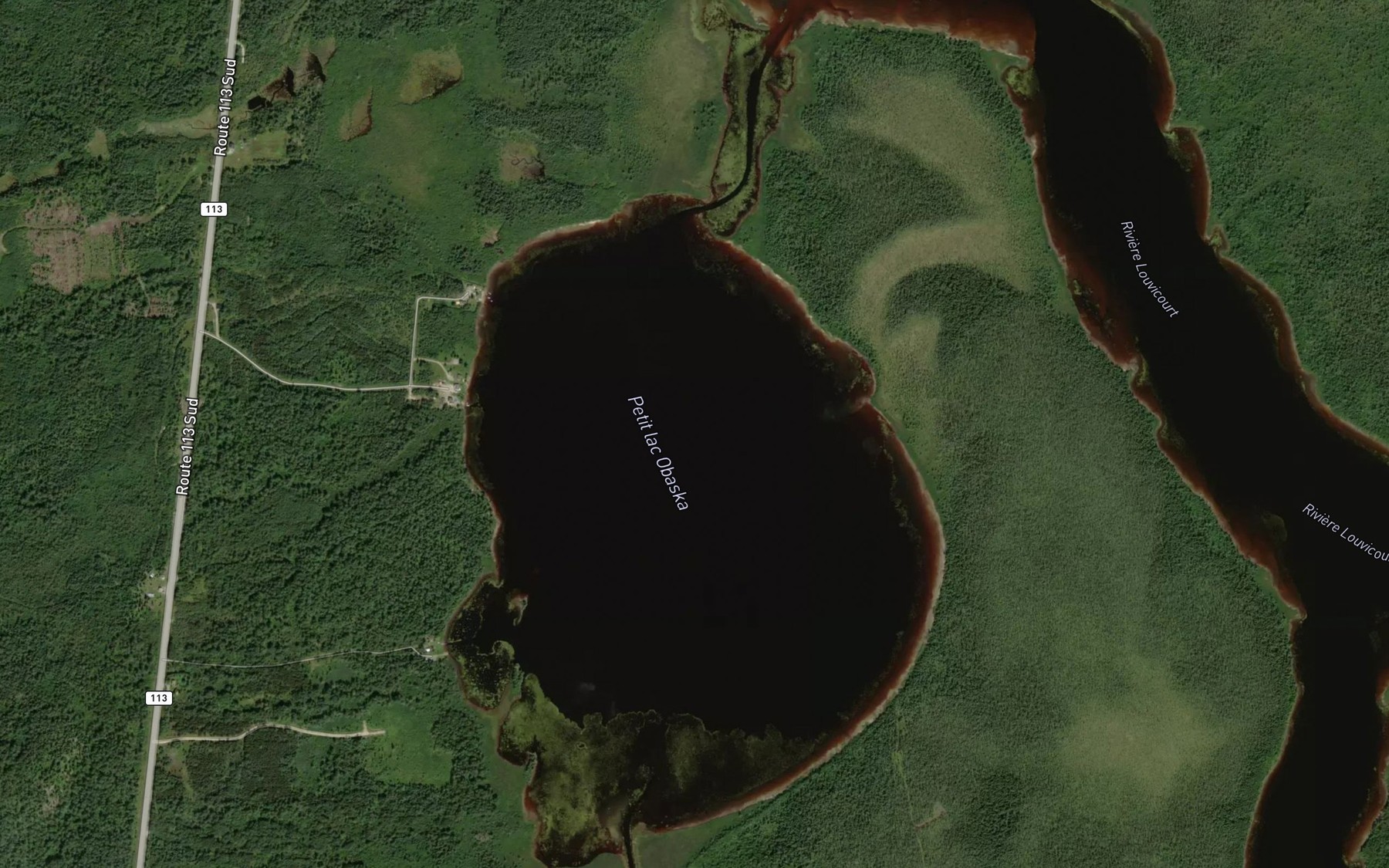 Satellite map of the Petit lac Obaska