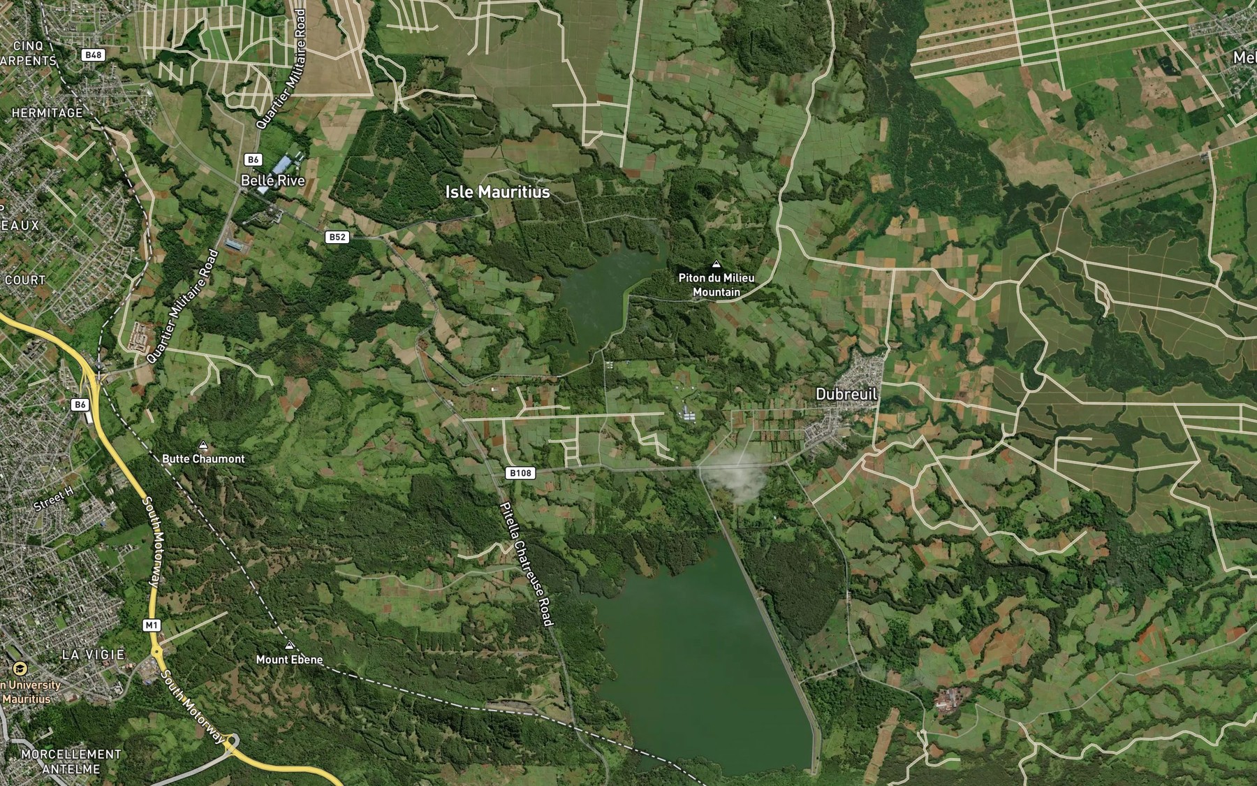 Satellite map of the Riviere Chevrettes