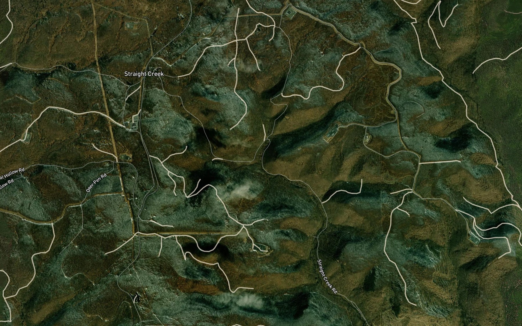 Satellite map of the Billy Buck Run