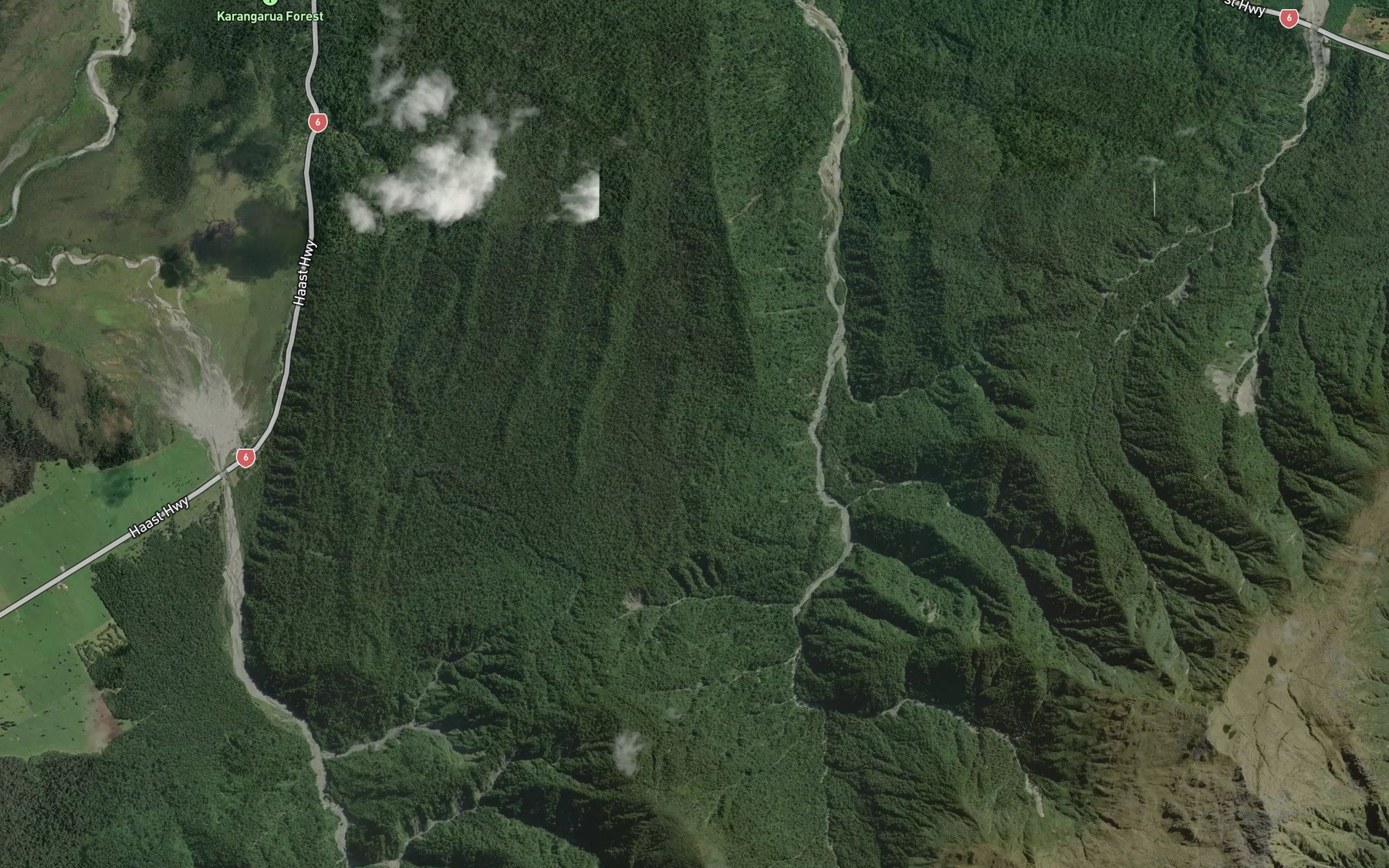 Satellite map of the Ohinetamatea River
