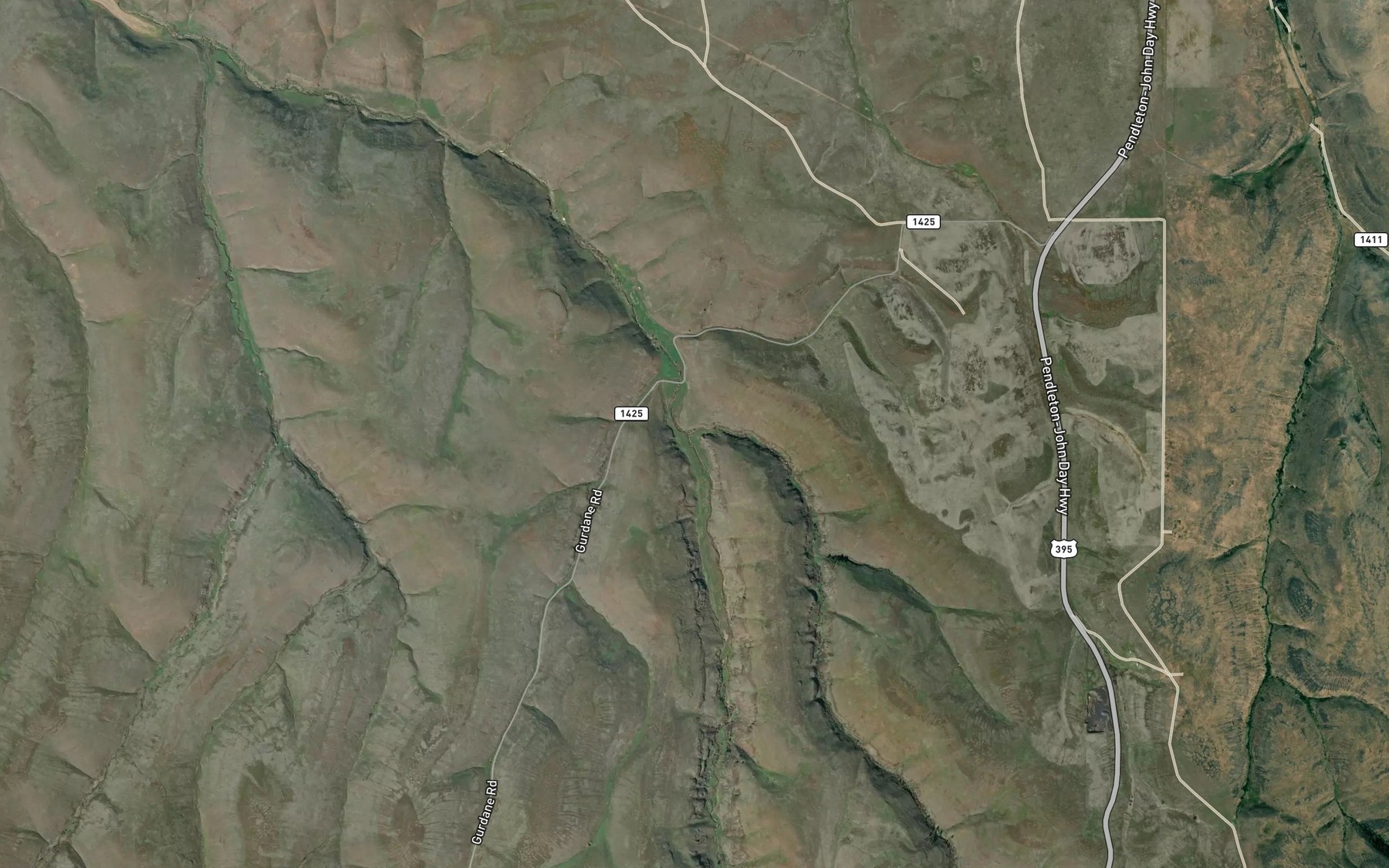 Satellite map of the Alexander Creek