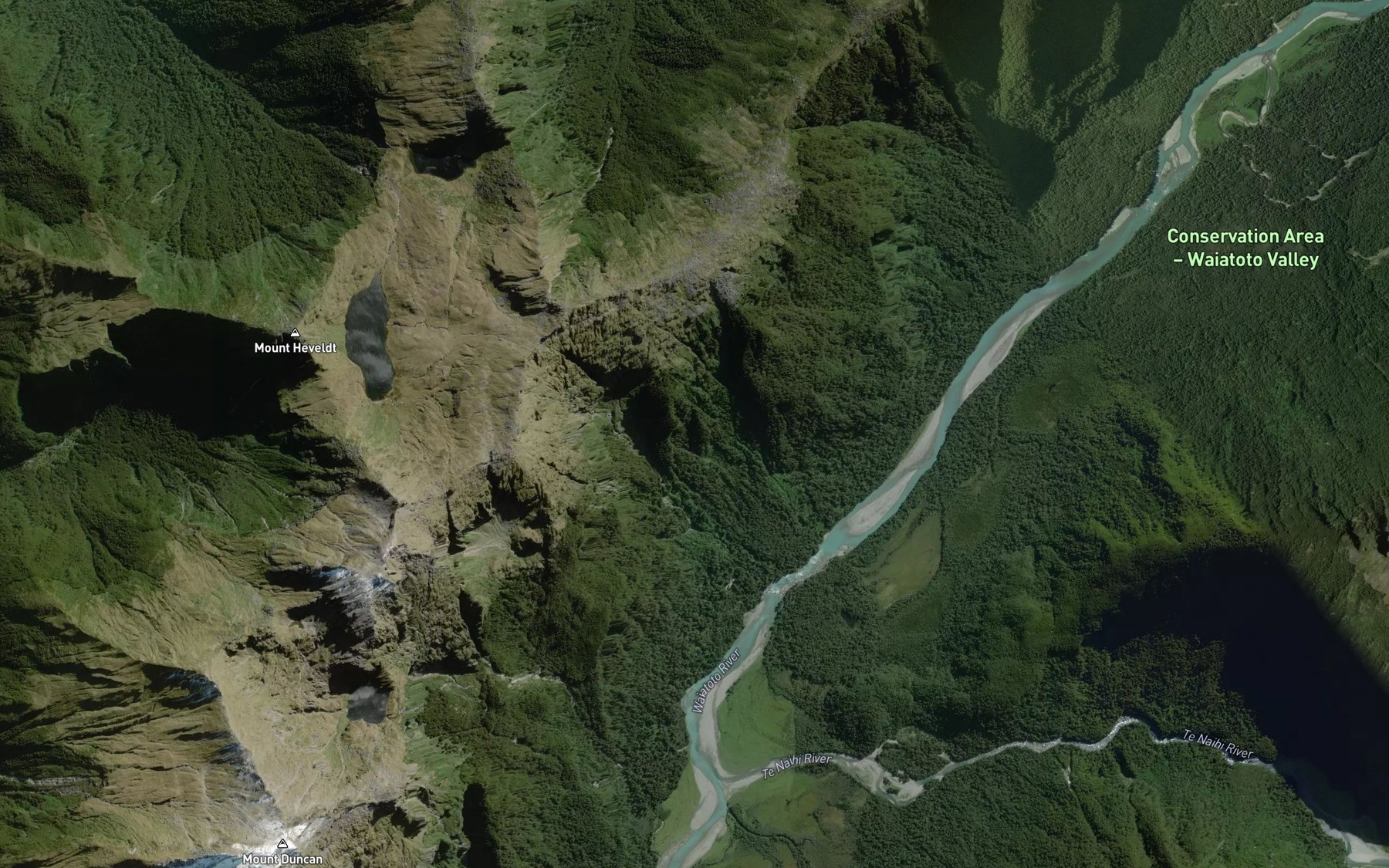 Satellite map of the Overshot Waterfall