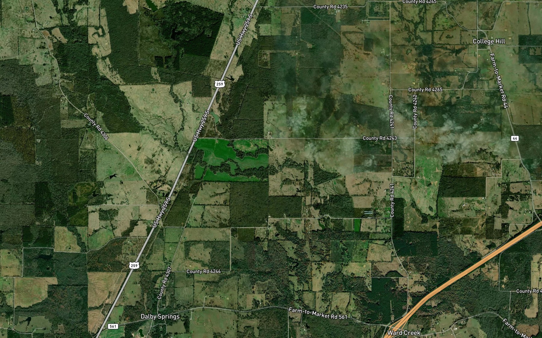 Satellite map of the Dogwood Branch