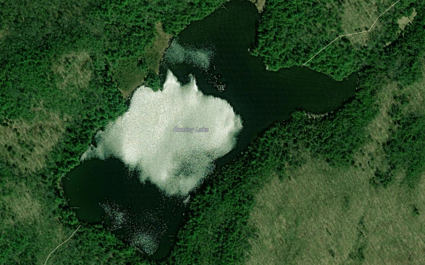 Satellite map of the Rumley Lake