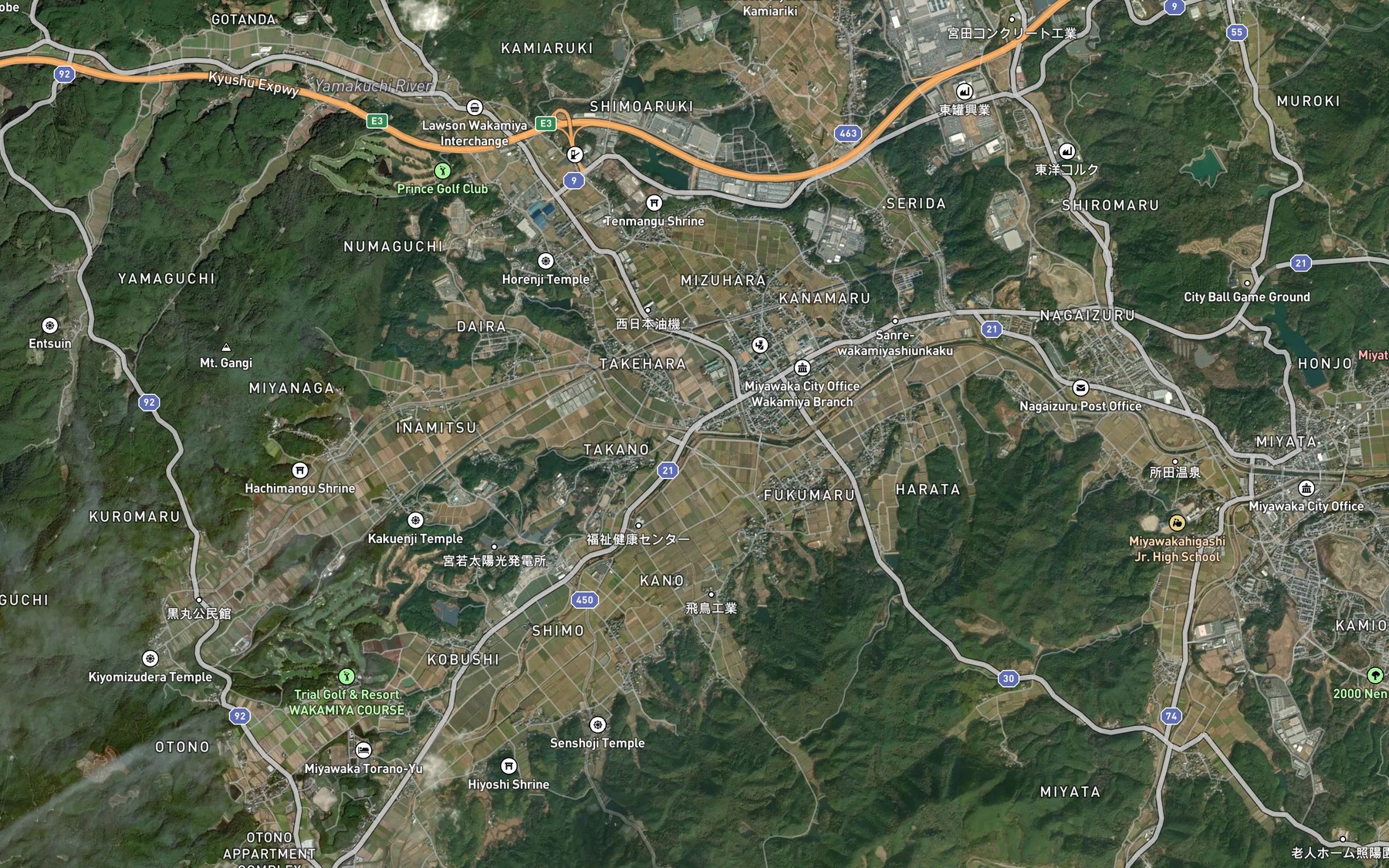 Satellite map of the Kuromaru Gawa