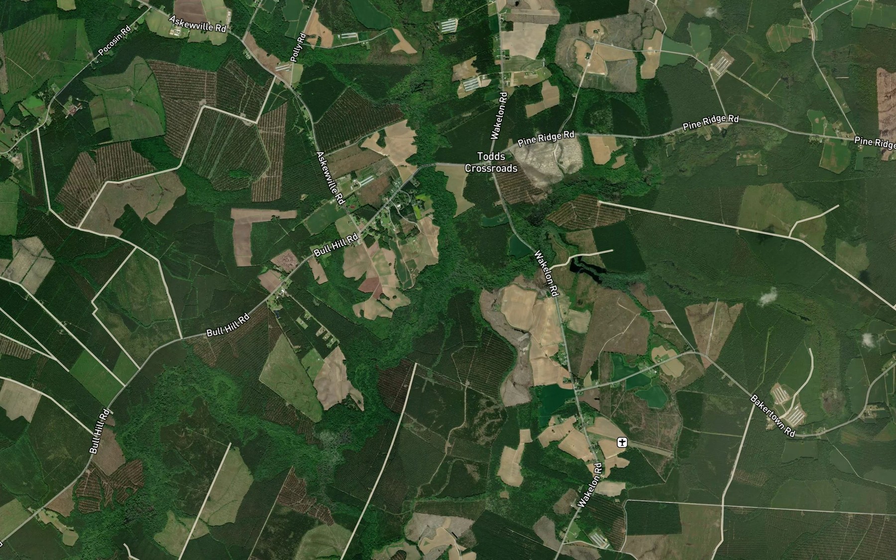 Satellite map of the Flat Swamp Creek
