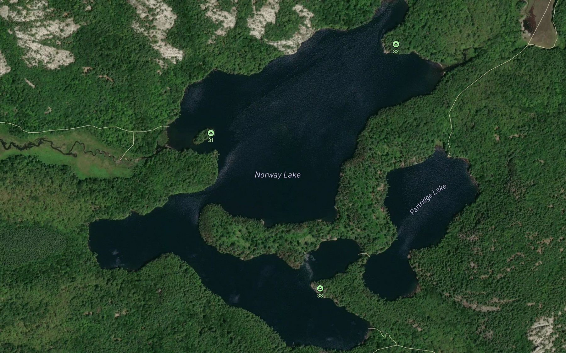 Satellite map of the Norway Lake