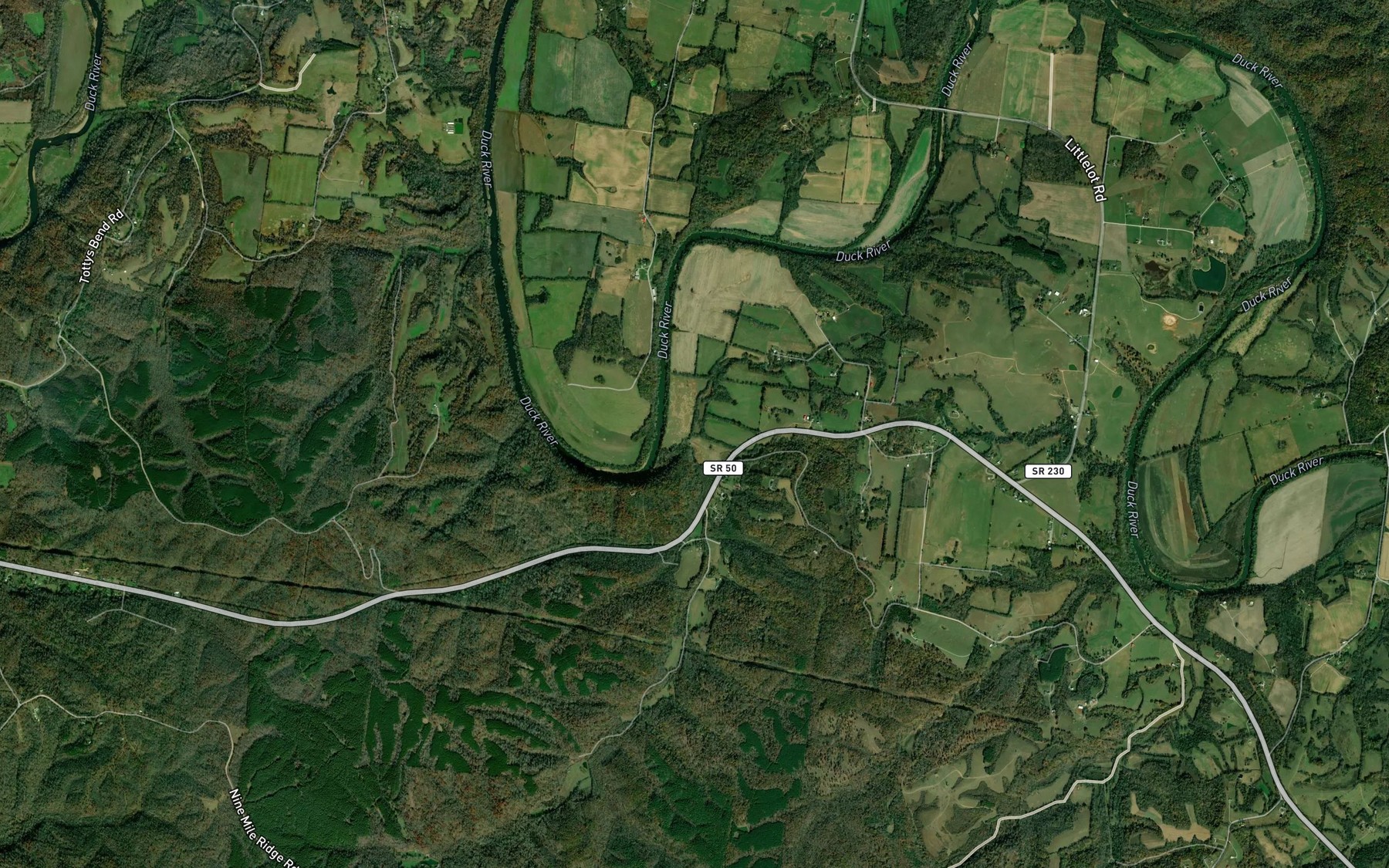 Satellite map of the Stillhouse Branch