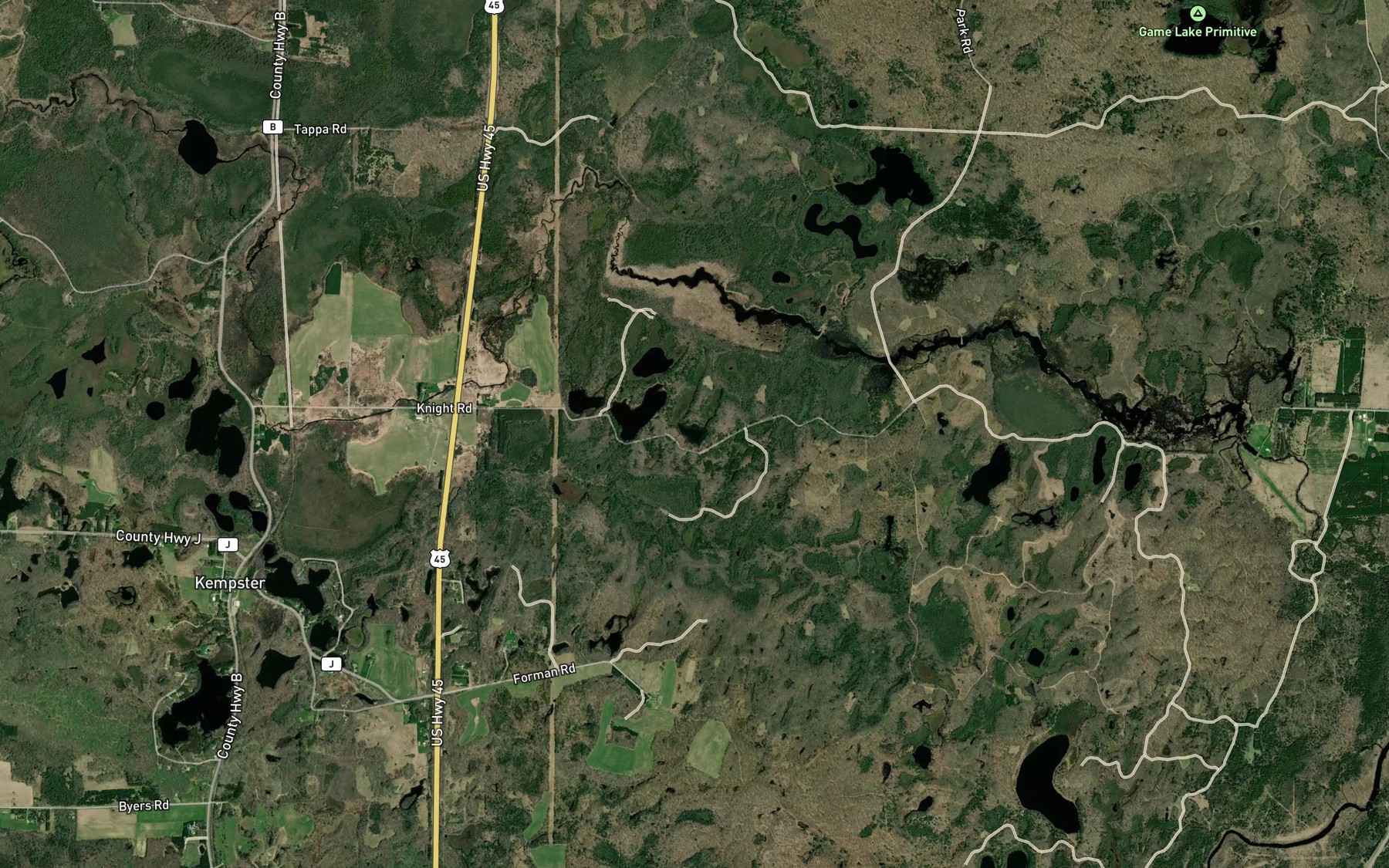 Satellite map of the Gabriel Lake
