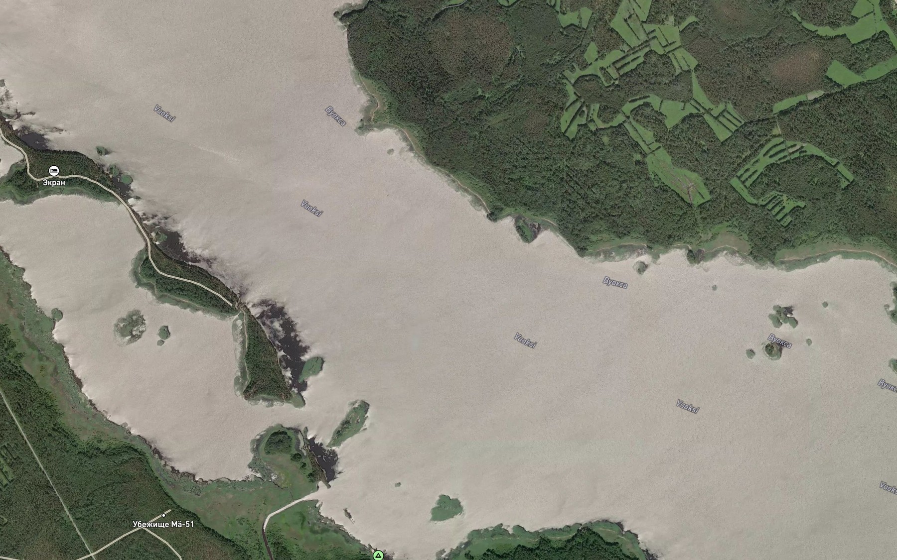Satellite map of the Ozero Vuoksa