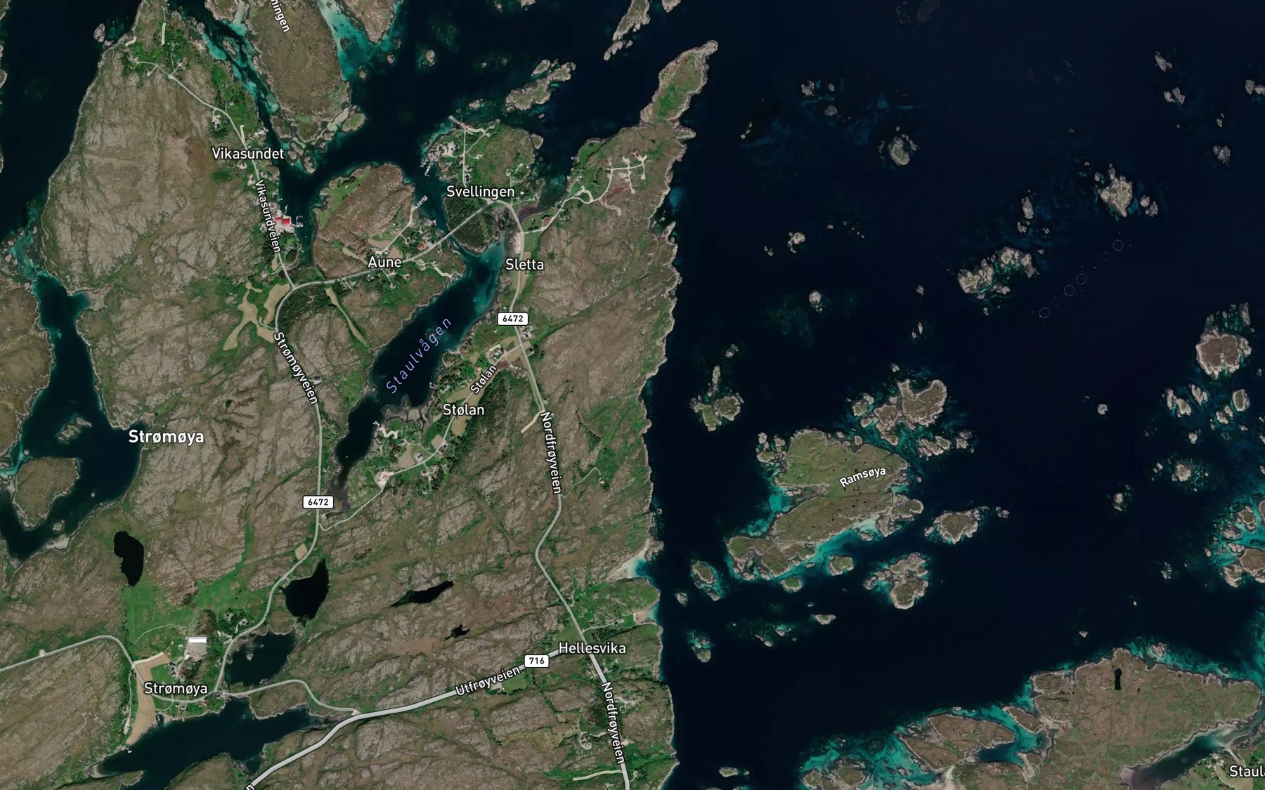 Satellite map of the Breidvika