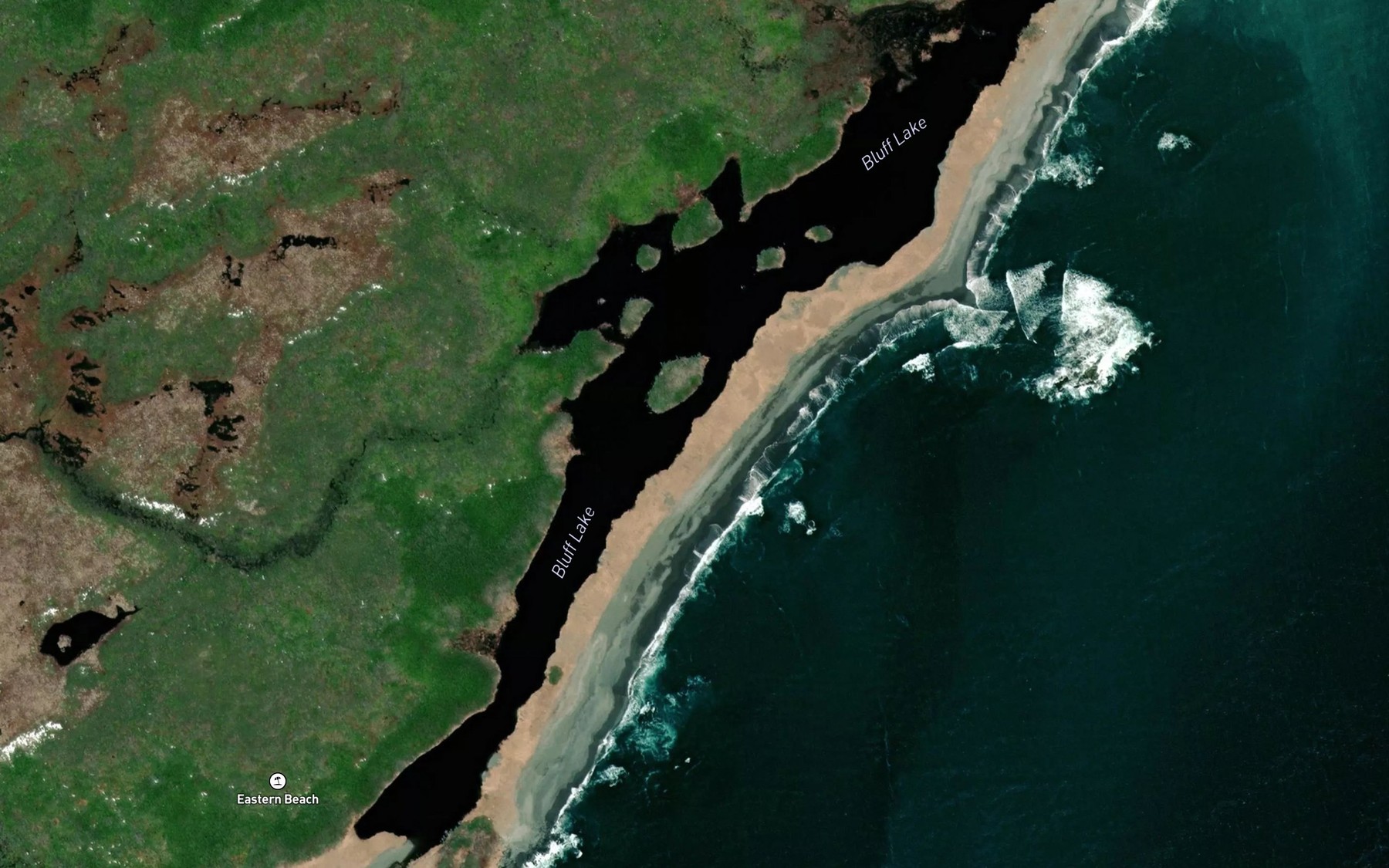 Satellite map of the Bluff Lake