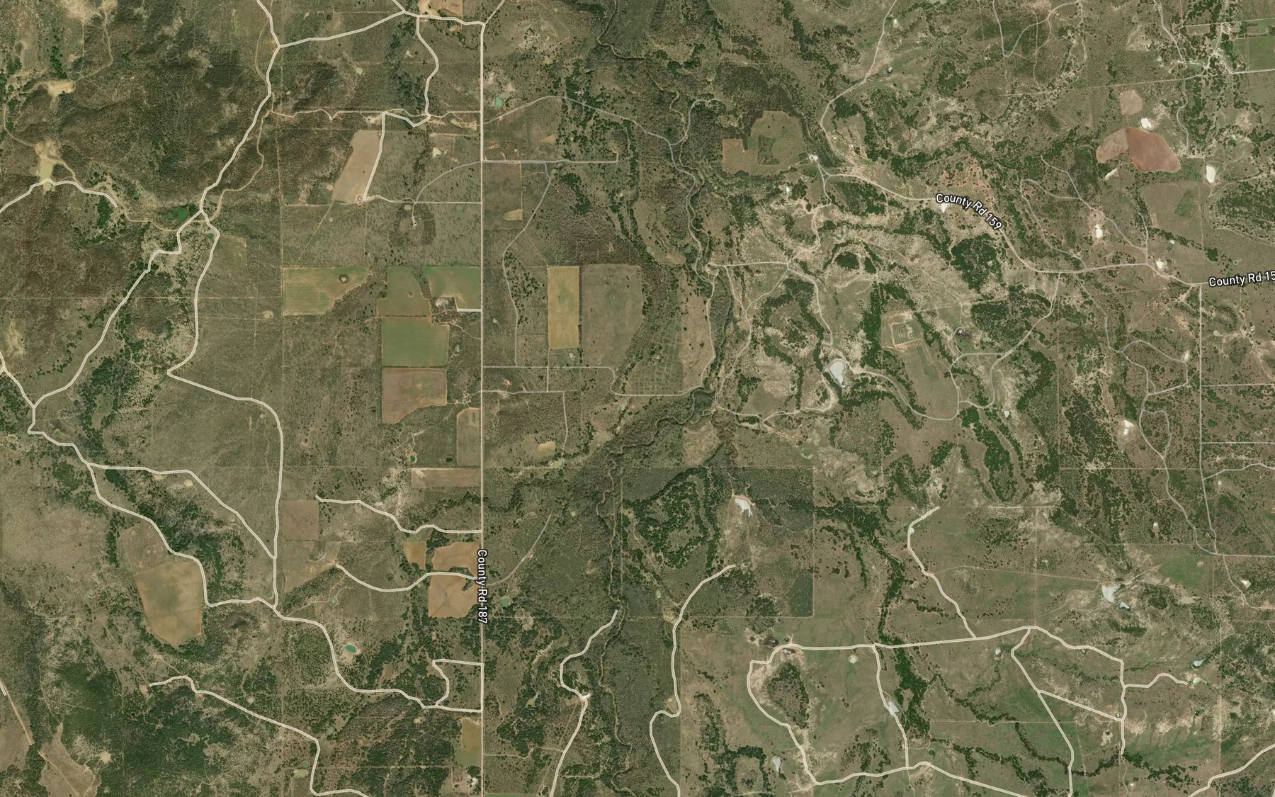 Satellite map of the Sandy Creek