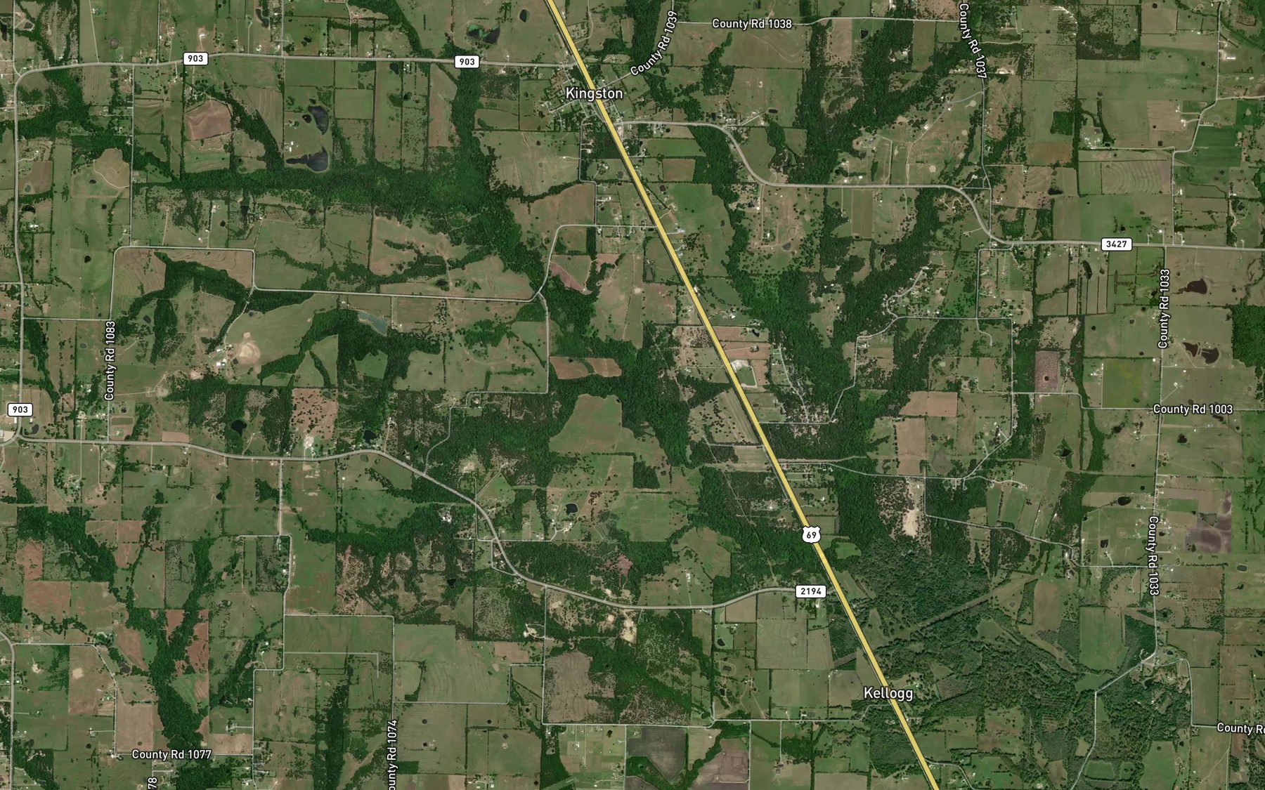 Satellite map of the Muriel Branch
