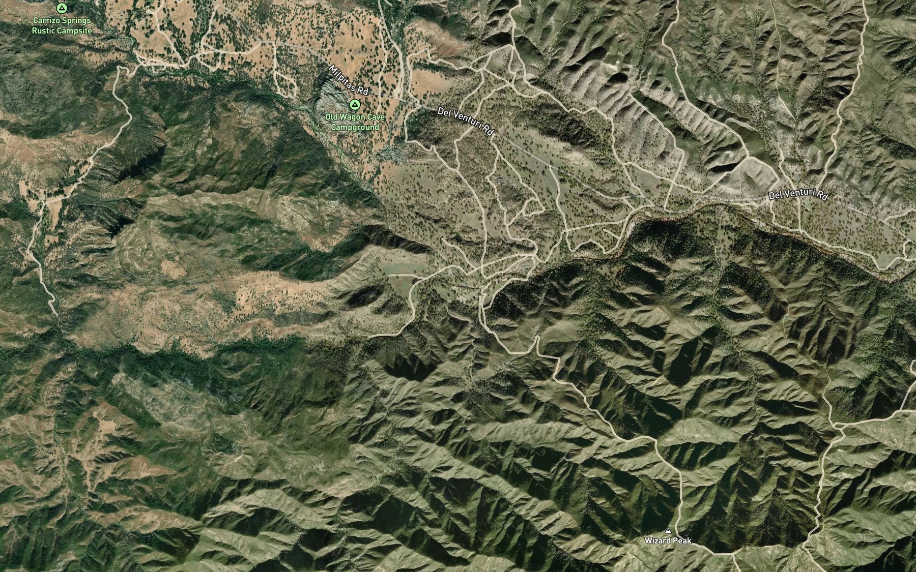 Satellite map of the North Fork San Antonio River