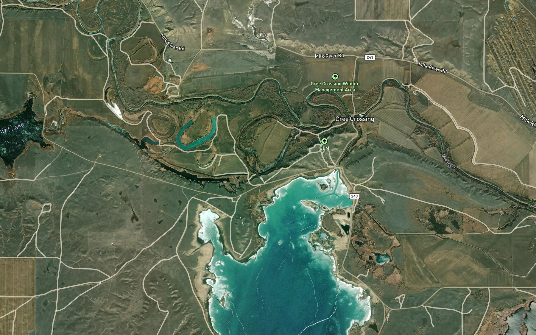 Satellite map of the Big McNeil Slough