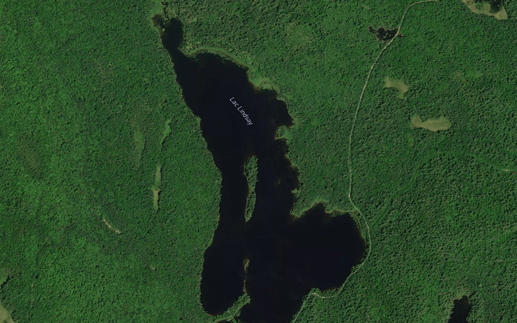 Satellite map of the Lac Lindsay