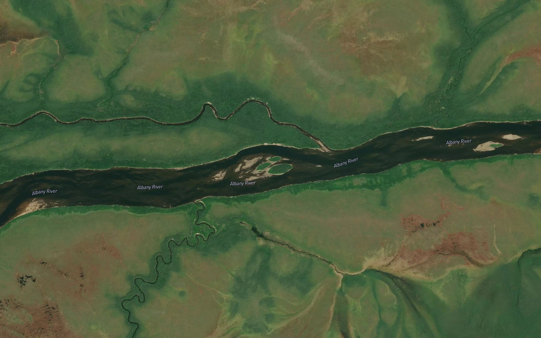 Satellite map of the Wabimeig Creek