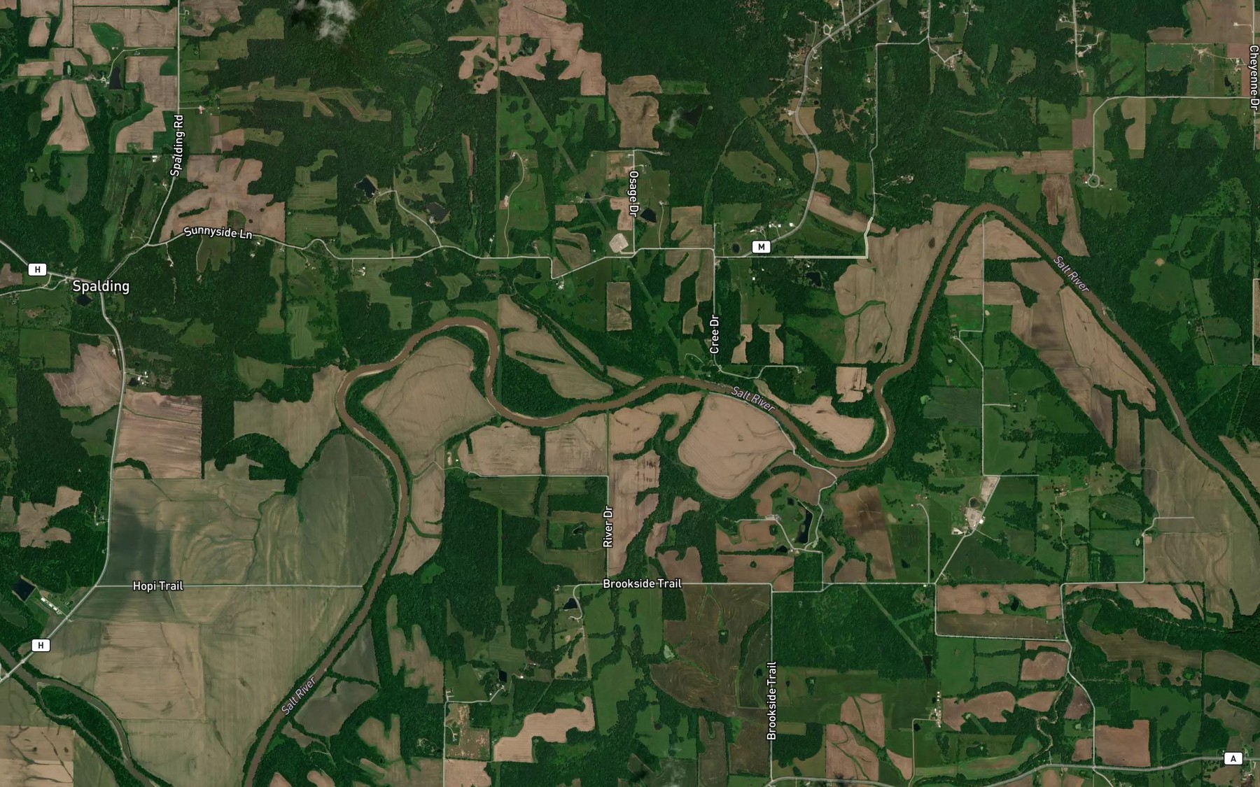 Satellite map of the Big Creek