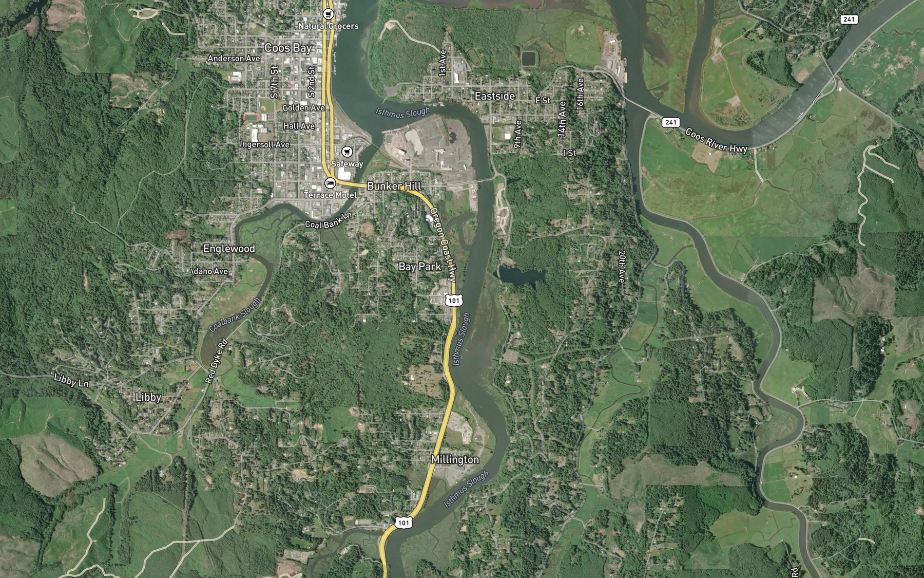 Satellite map of the Brainard Creek