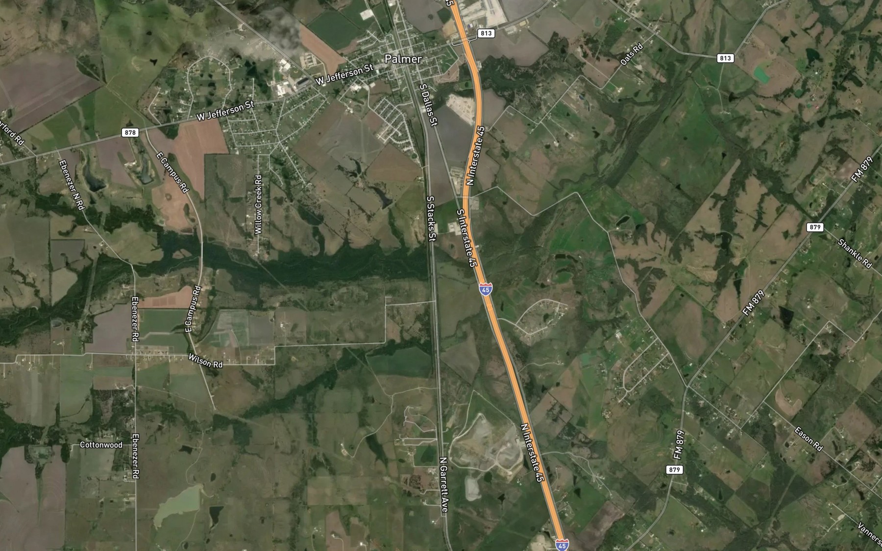 Satellite map of the Cottonwood Creek