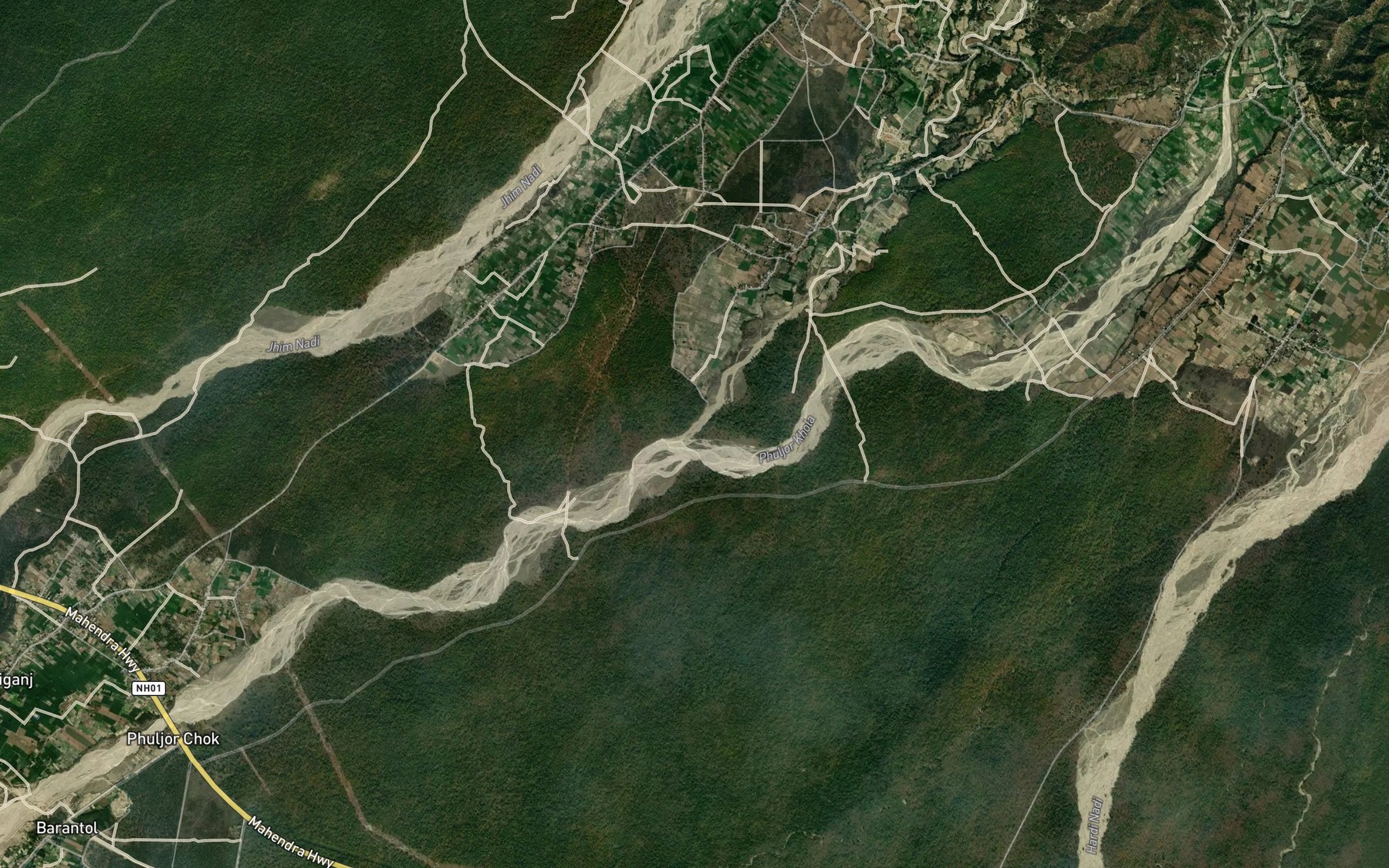 Satellite map of the Jhajhar Khola