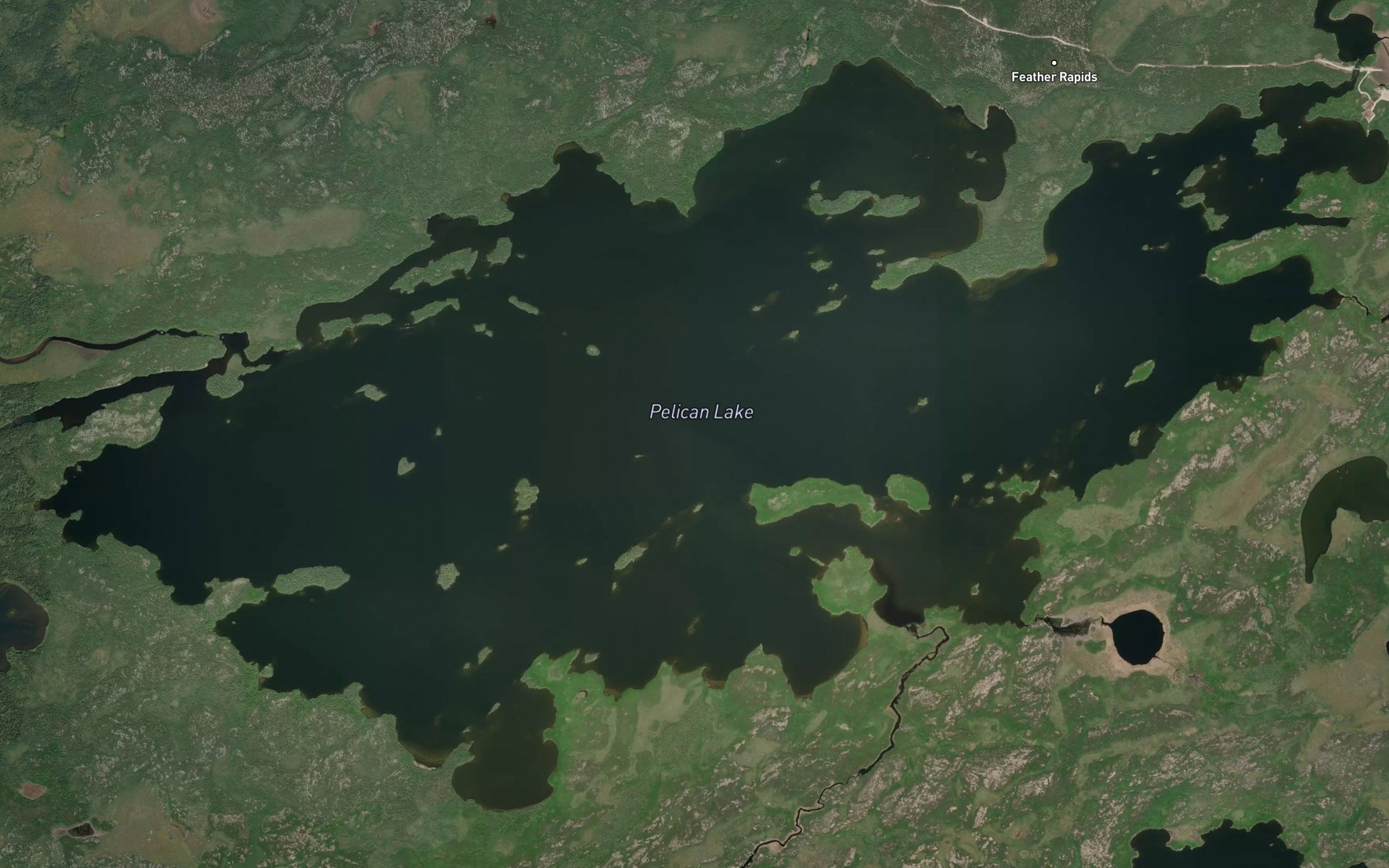 Satellite map of the Pelican Lake