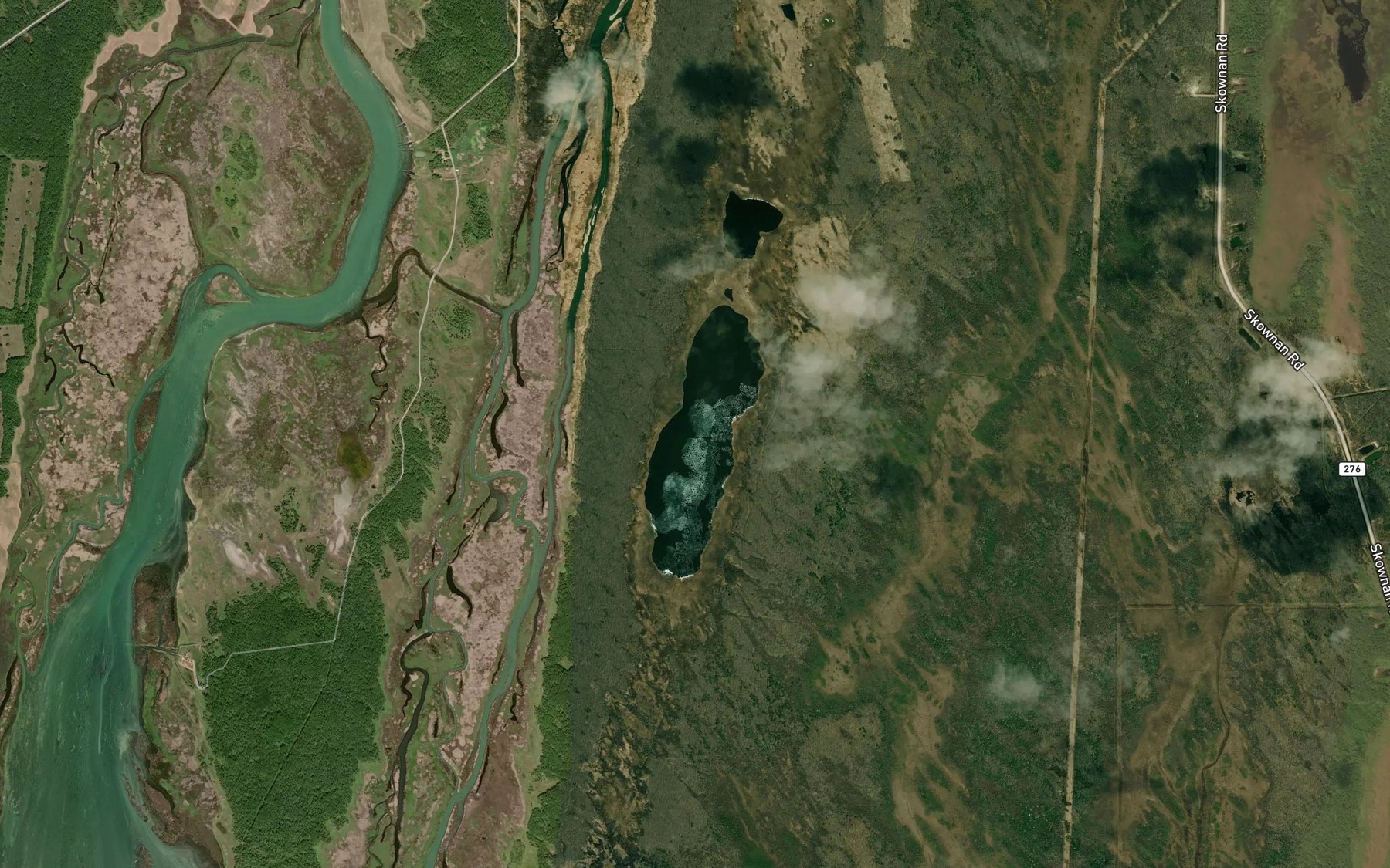 Satellite map of the Oak Bluff Lake