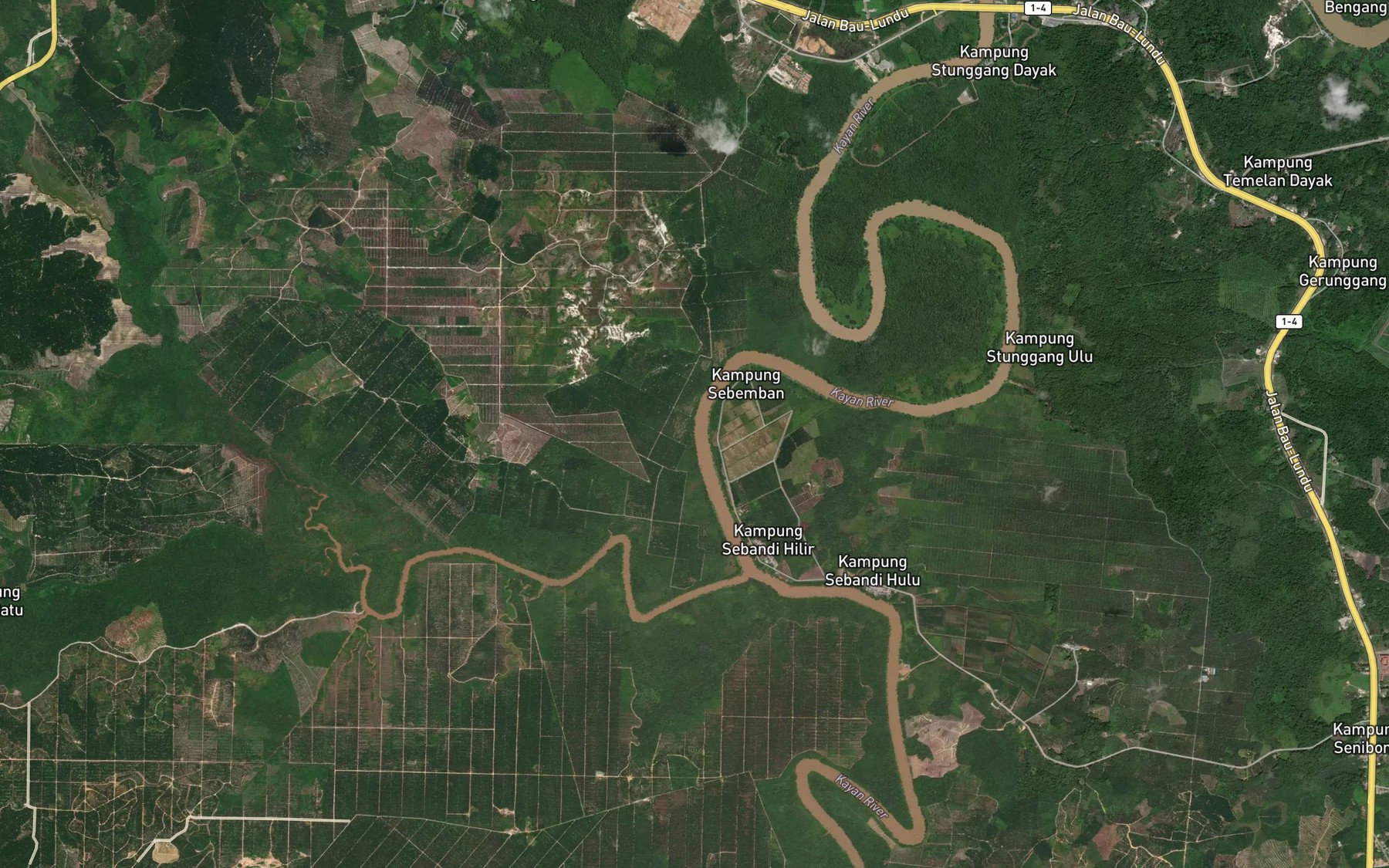 Satellite map of the Sungai Benuang