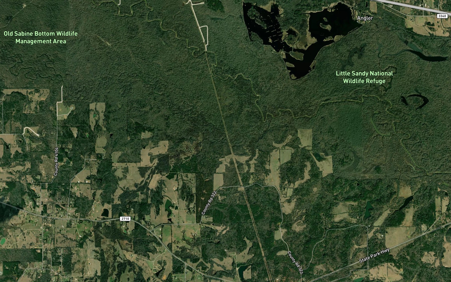 Satellite map of the Saline Creek